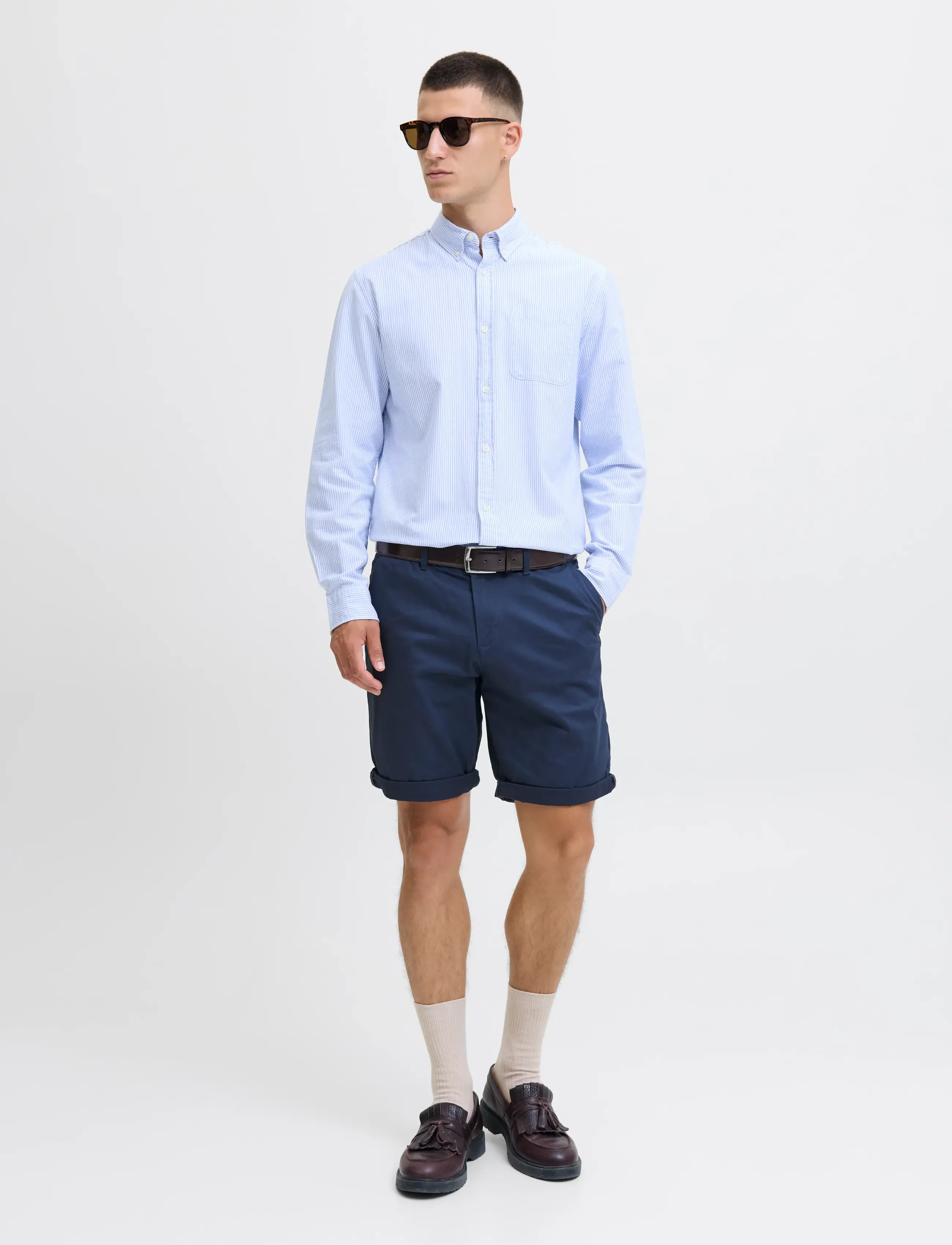 Jack & Jones - JPSTBOWIE SHORTS SOLID REG SN - chinos shorts - navy blazer - 4