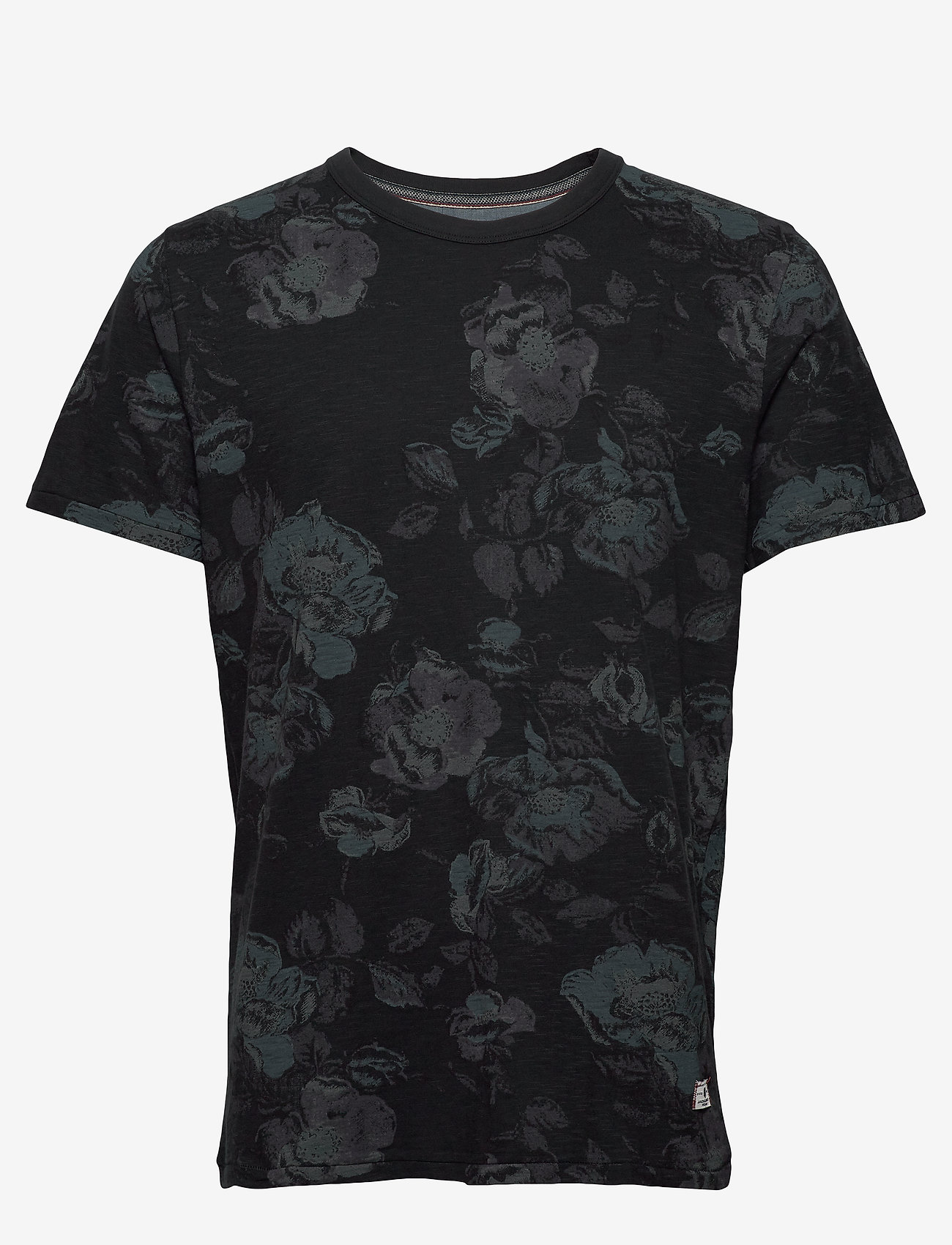 JPRCALEB BLU. AOP TEE SS CREW NECK - CAVIAR