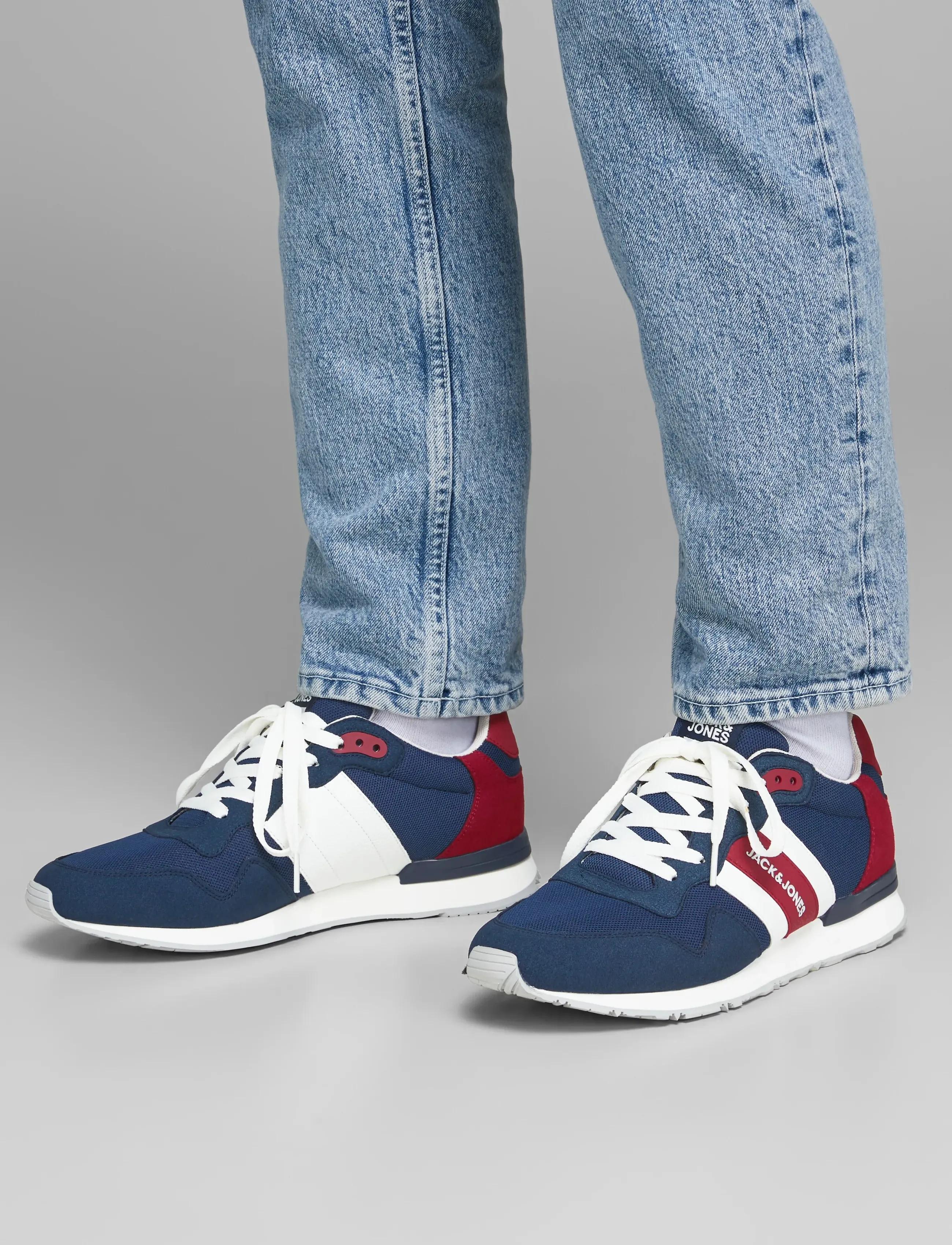 Jack & Jones Jfwstellar Mesh Majolica Blue Noos, Mænd, Mesh Sneakers, Multi/mønstret, Str: 45