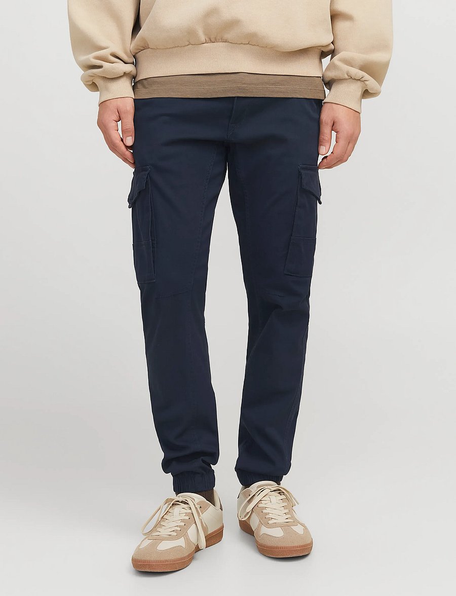 Jack & Jones - JPSTPAUL FLAKE CARGO NAVY BLAZER NOOS - cargohosen - navy blazer - 0
