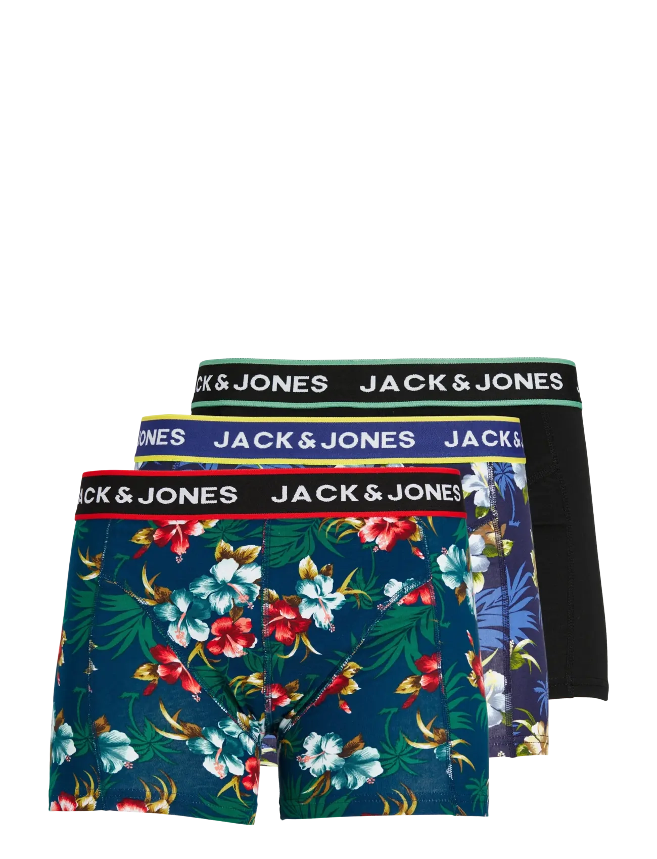 JACFLOWER TRUNKS 3 PACK.NOOS - BLACK