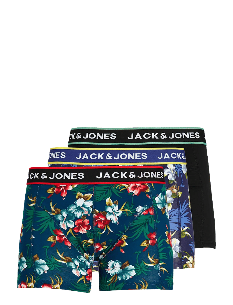 Jack & Jones - JACFLOWER TRUNKS 3 PACK.NOOS - unterhosen im multipack - black - 1