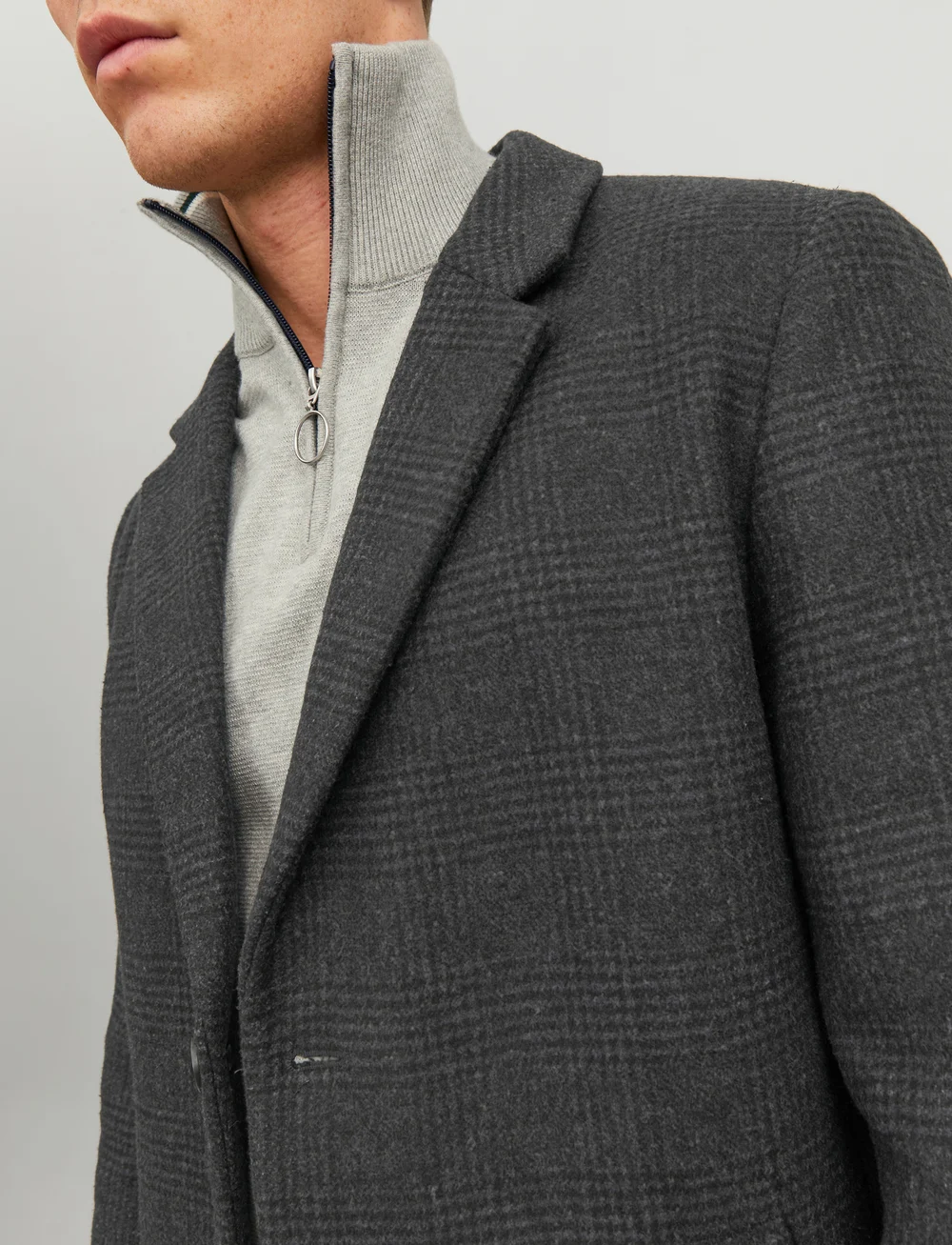 Jack & Jones - JJEMOULDER WOOL COAT SN - vinterjackor - dark grey - 3