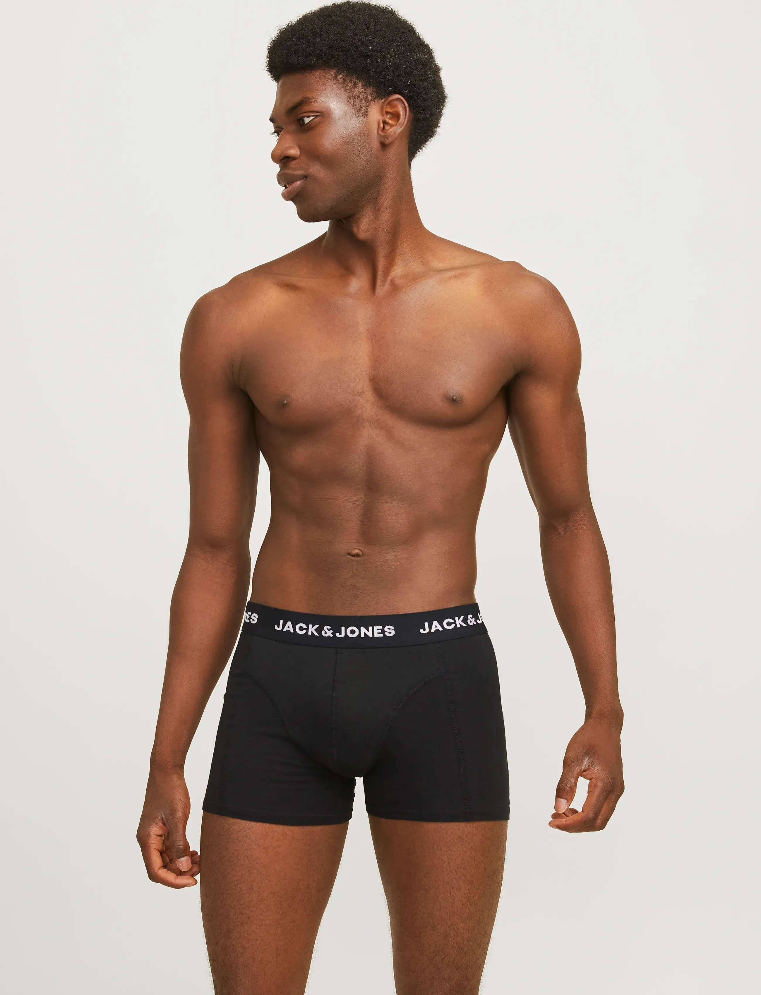 Jack & Jones JACANTHONY TRUNKS 3 PACK BLACK - Meestele - BLACK / black
