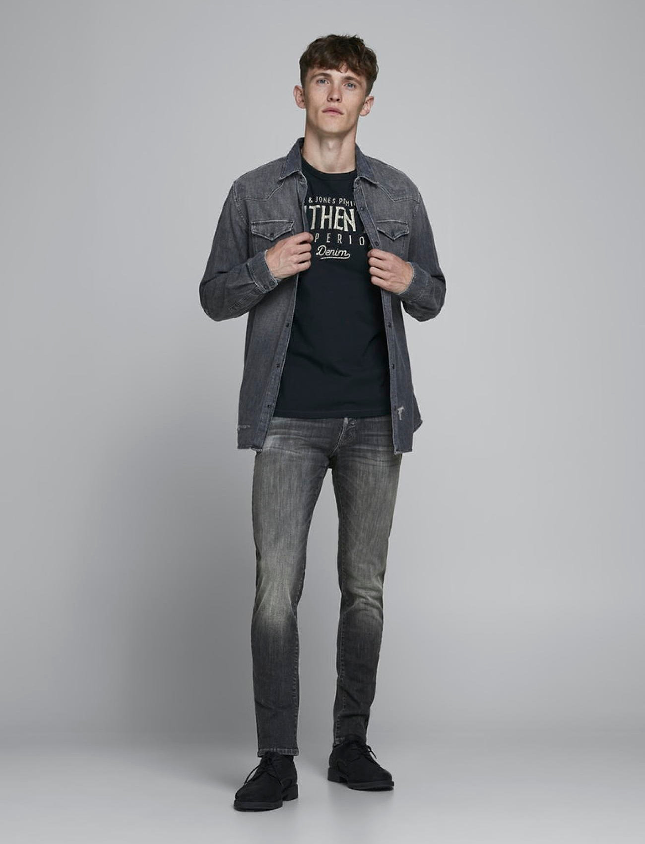 Jack & Jones - JJIGLENN JJFOX AGI 304 50SPS - black denim - 0