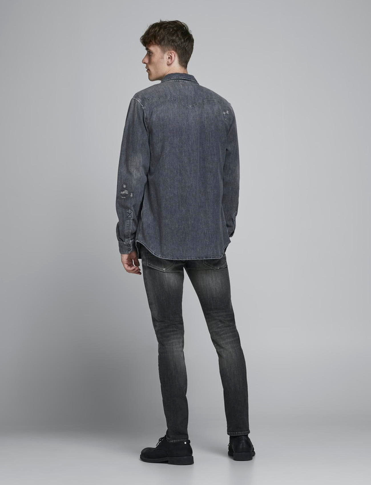 Jack & Jones - JJIGLENN JJFOX AGI 304 50SPS - black denim - 3