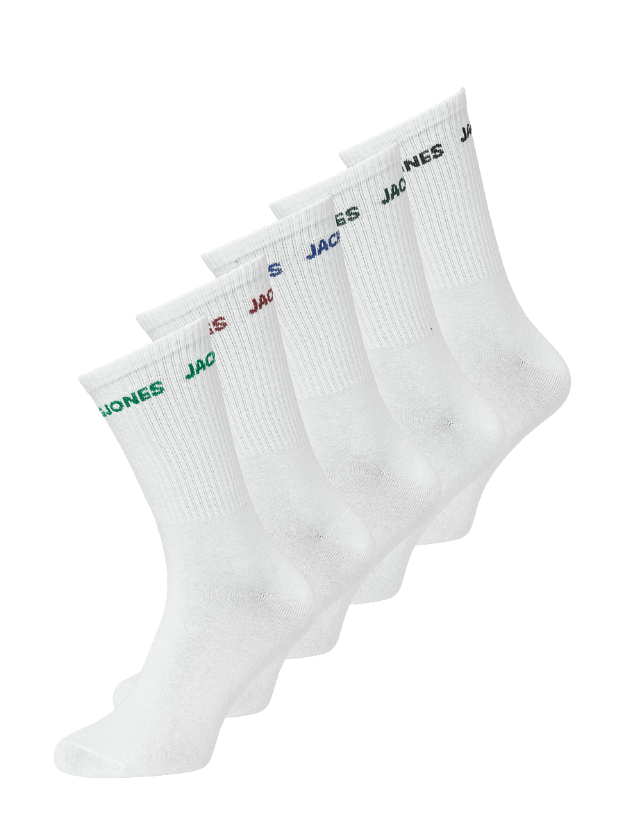 Jack & Jones - JACBASIC LOGO TENNIS SOCK 5 PACK NOOS - tennissocken - white - 0
