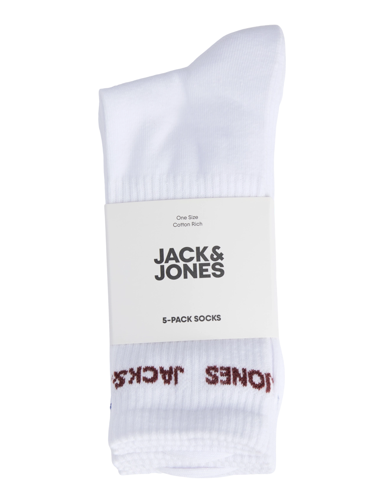 Jack & Jones - JACBASIC LOGO TENNIS SOCK 5 PACK NOOS - tennissocken - white - 1