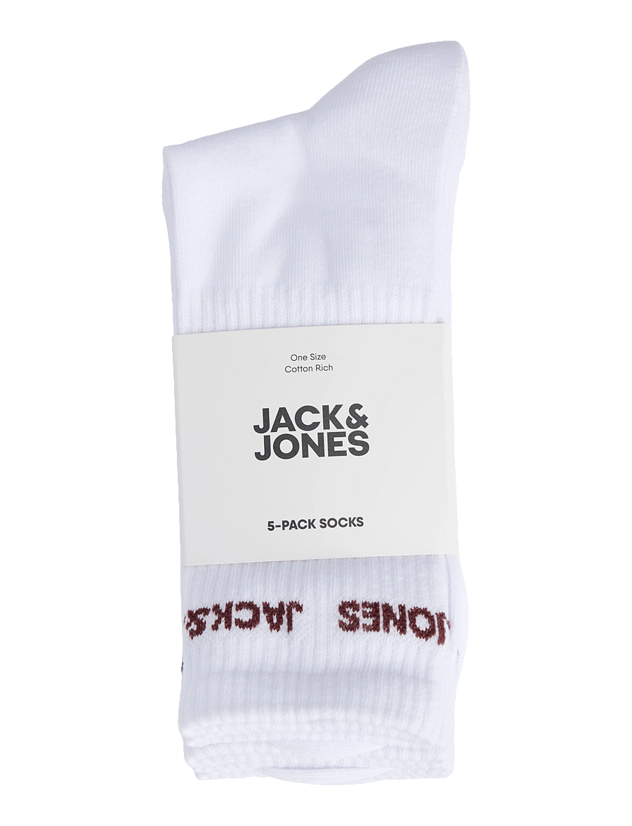 Jack & Jones - JACBASIC LOGO TENNIS SOCK 5 PACK NOOS - tennissocken - white - 1