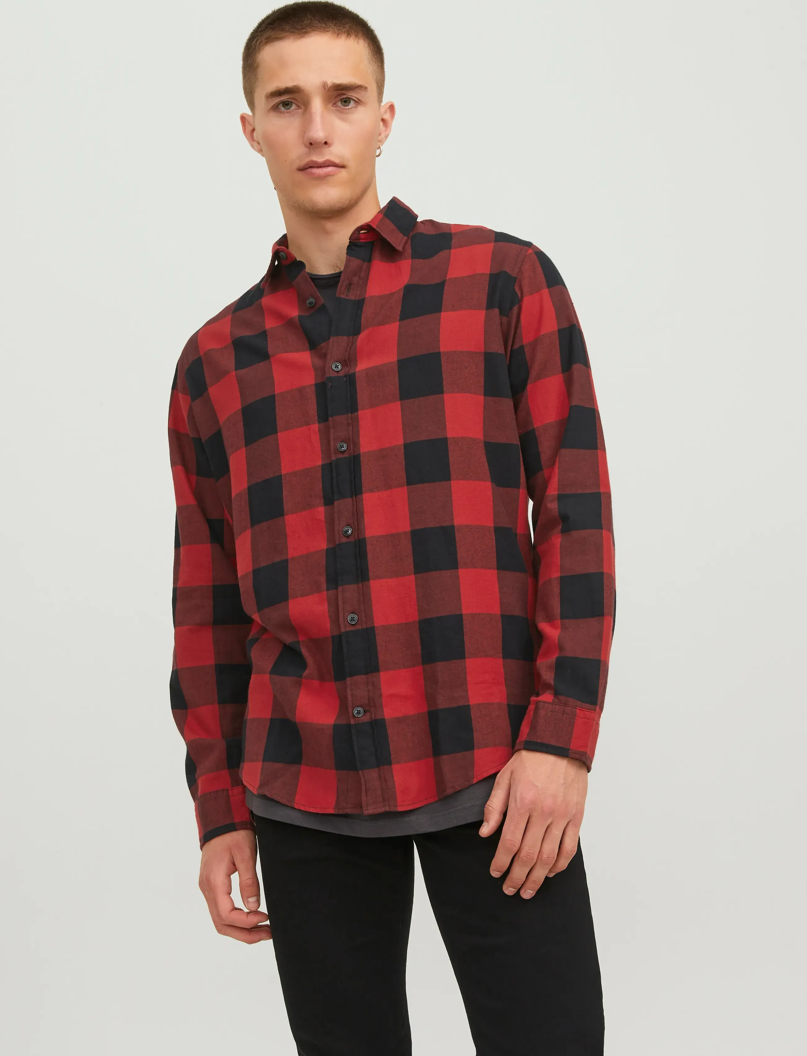 Jack & Jones JJEGINGHAM TWILL SHIRT L/S NOOS - Skjorter - BRICK RED / red