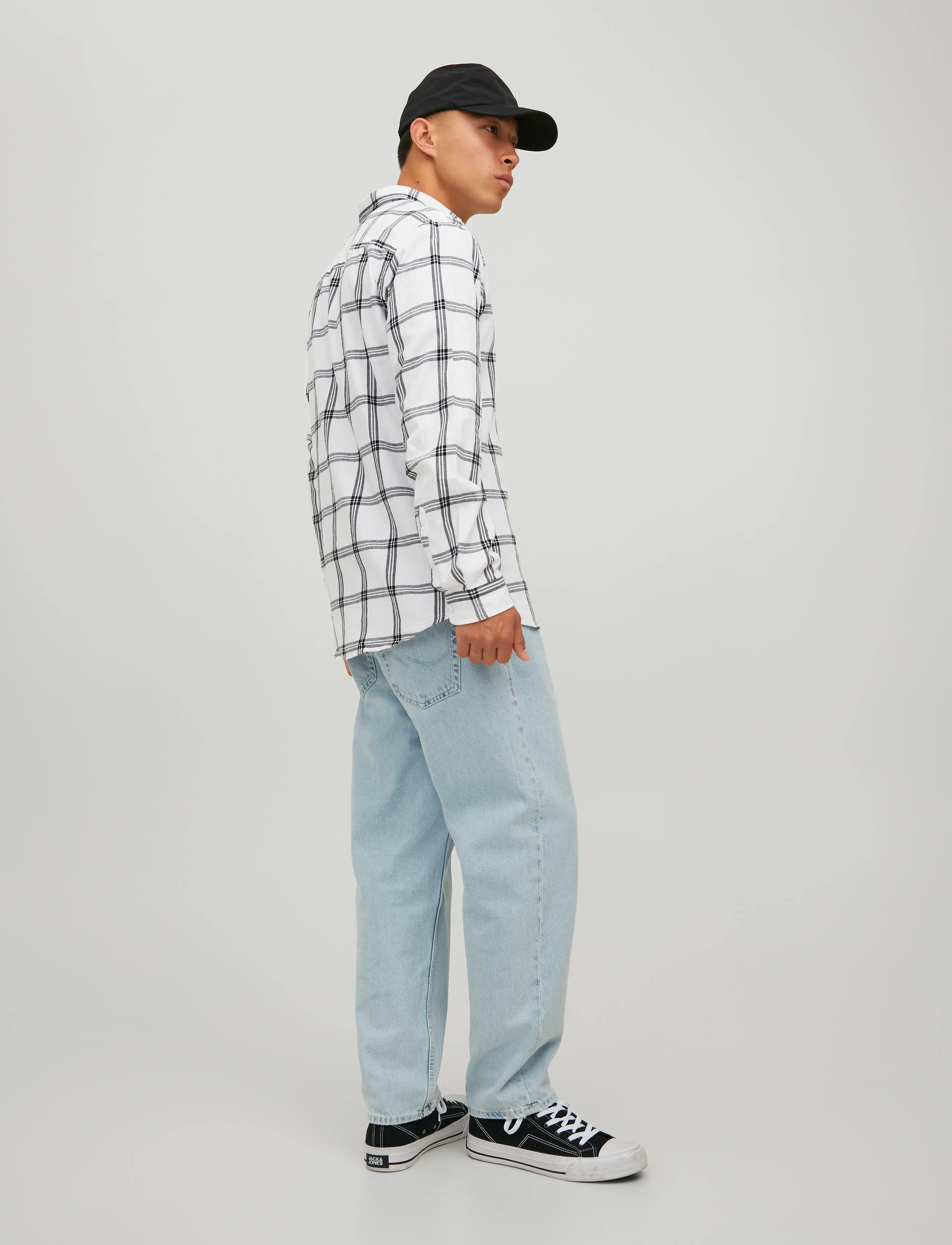 Jack & Jones - JJEGINGHAM TWILL SHIRT L/S NOOS - laveste priser - bright white - 3