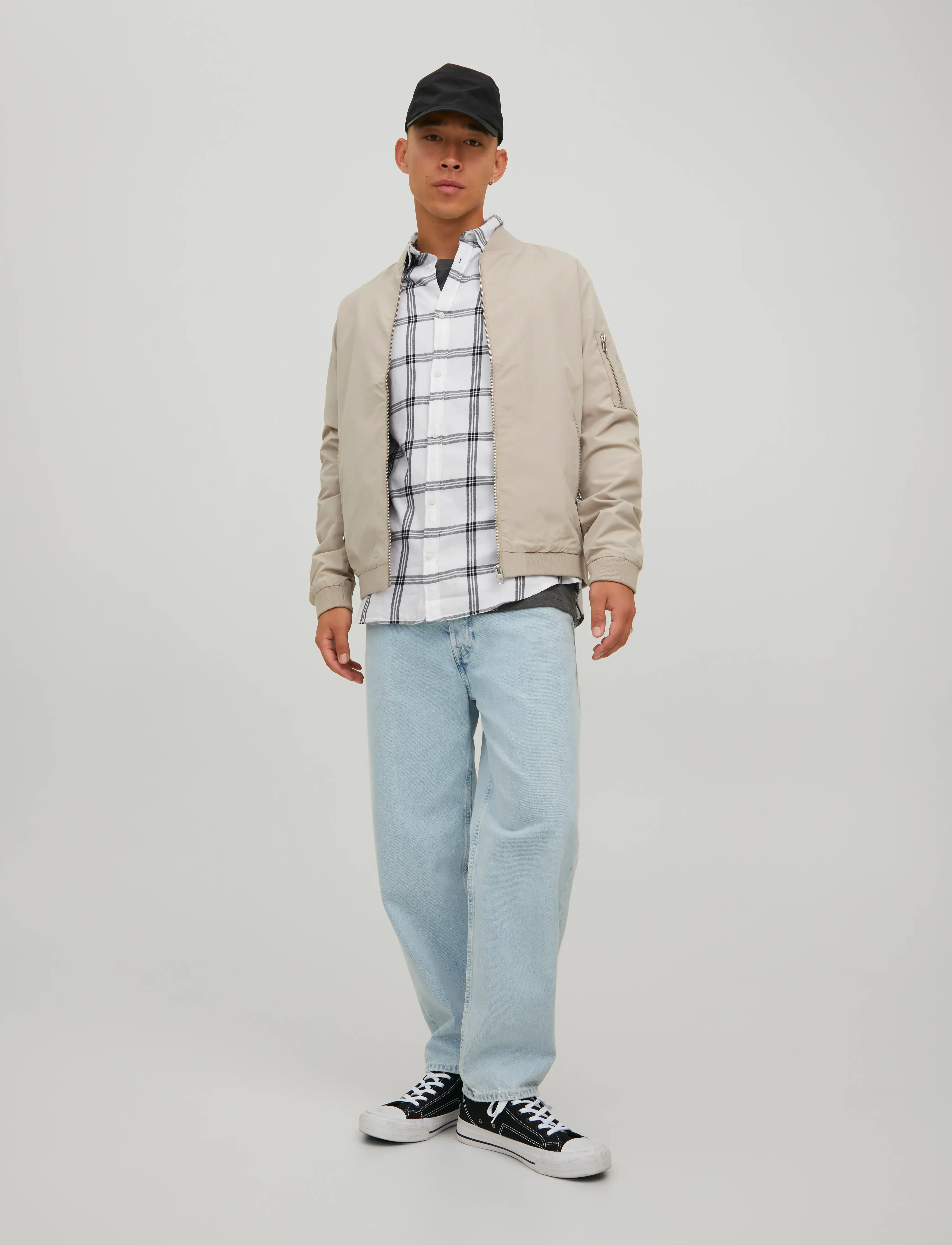 Jack & Jones - JJEGINGHAM TWILL SHIRT L/S NOOS - laveste priser - bright white - 5