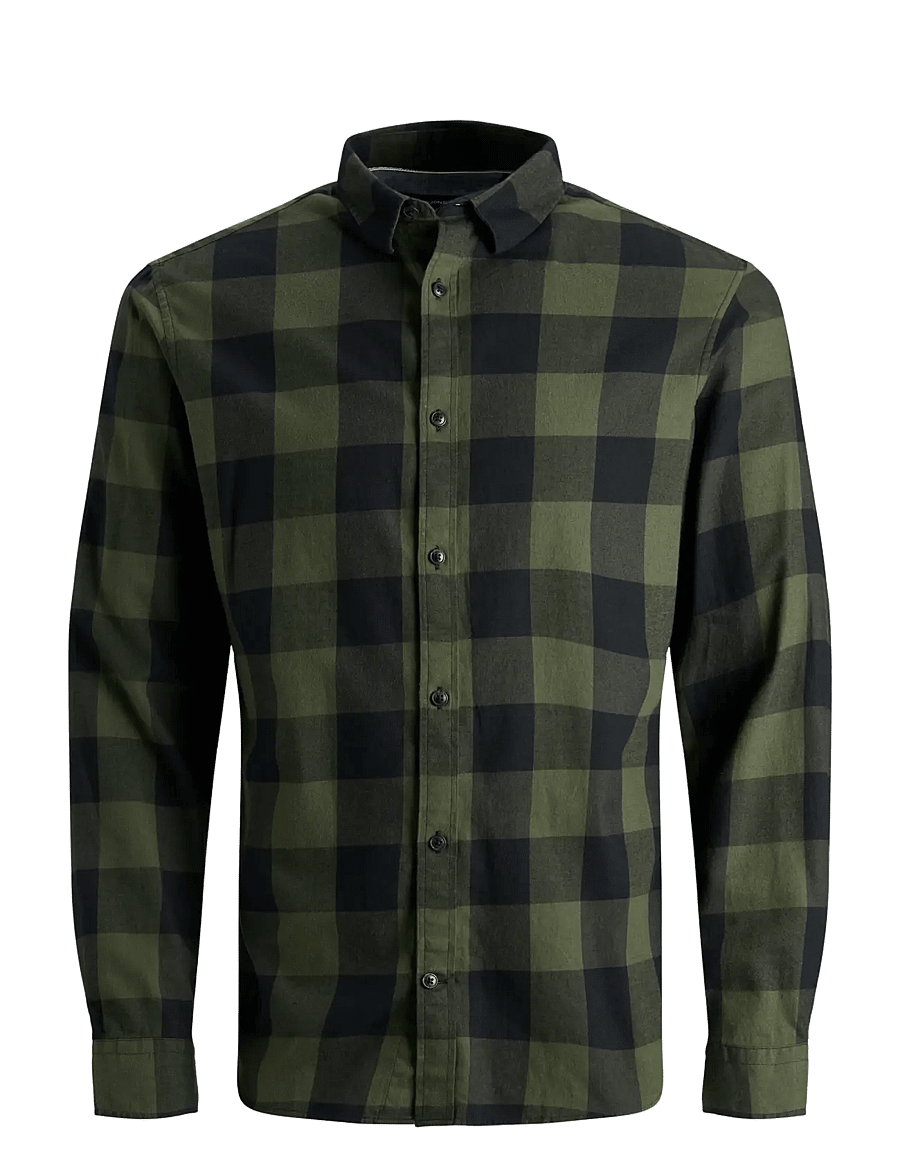 Jack & Jones - JJEGINGHAM TWILL SHIRT L/S NOOS - karierte hemden - dusty olive - 1