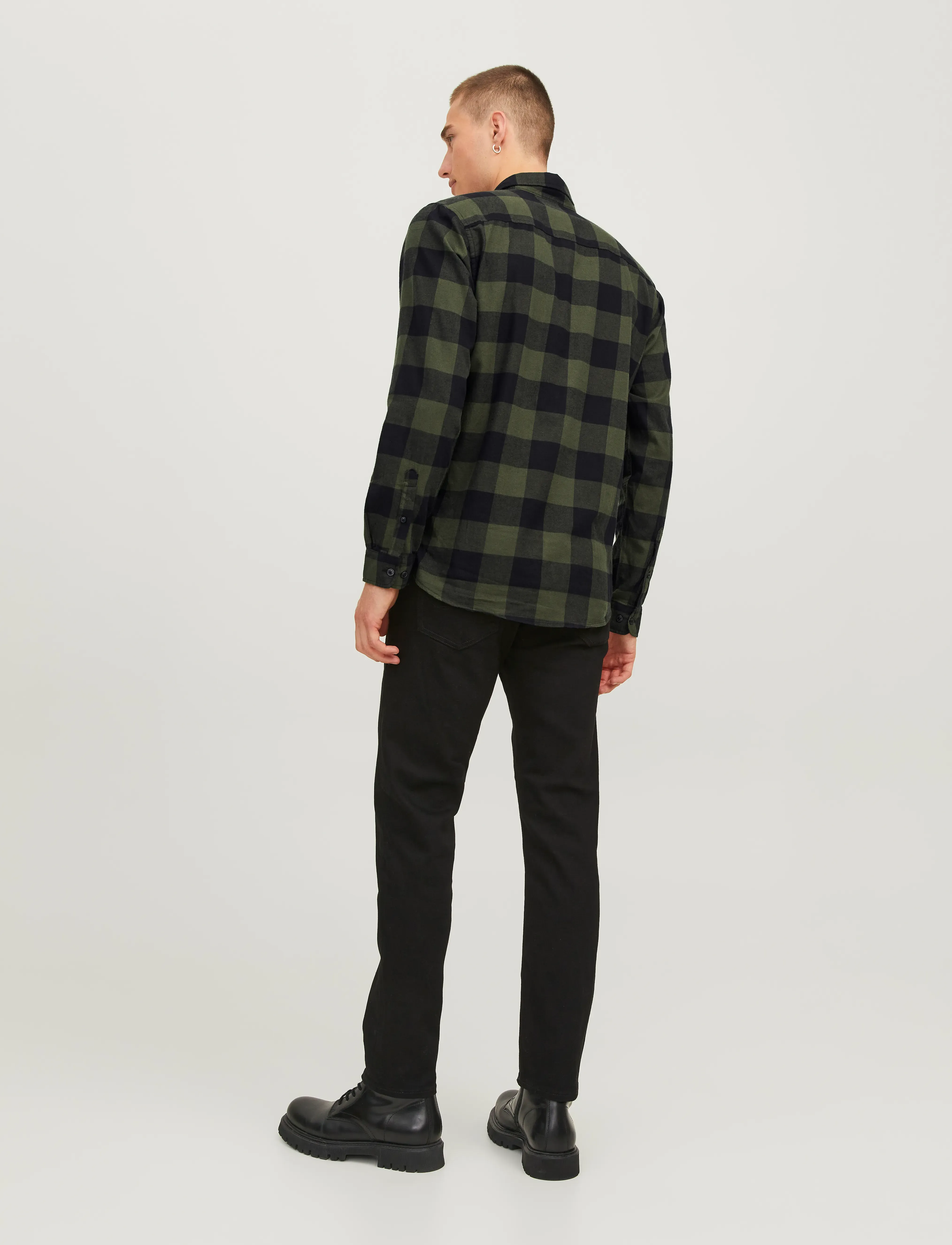Jack & Jones - JJEGINGHAM TWILL SHIRT L/S NOOS - ternede skjorter - dusty olive - 2
