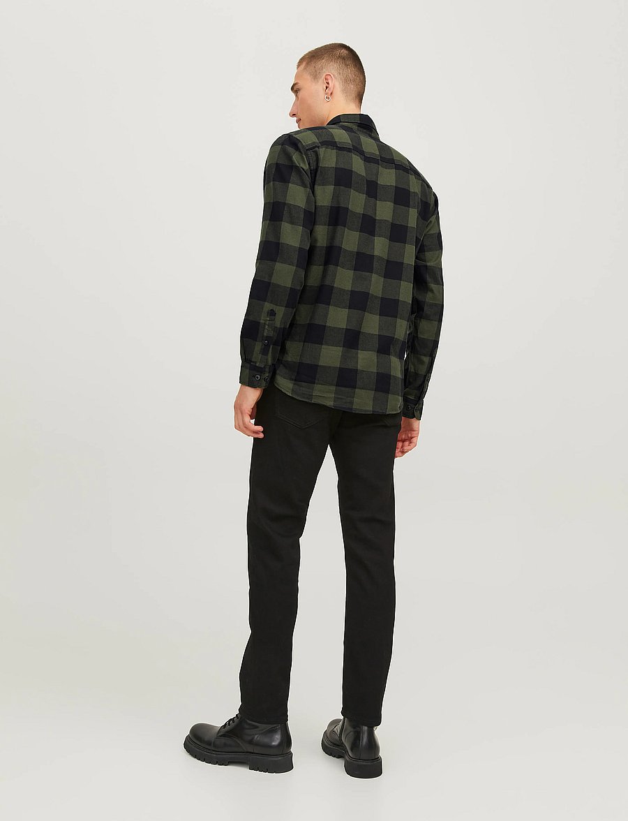 Jack & Jones - JJEGINGHAM TWILL SHIRT L/S NOOS - karierte hemden - dusty olive - 2