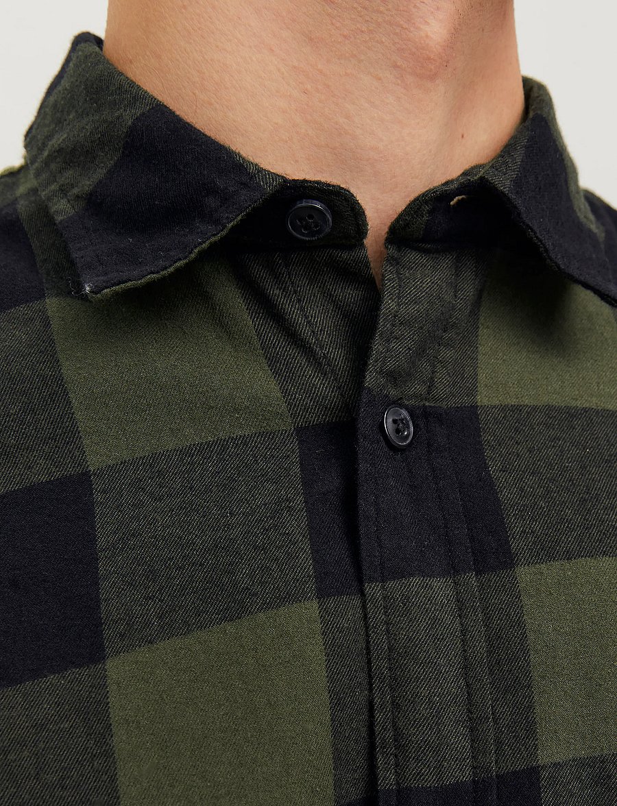Jack & Jones - JJEGINGHAM TWILL SHIRT L/S NOOS - karierte hemden - dusty olive - 3