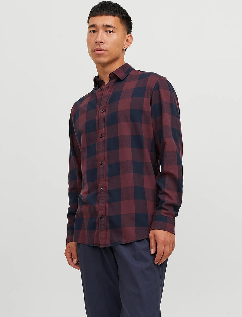 Jack & Jones - JJEGINGHAM TWILL SHIRT L/S NOOS - ternede skjorter - port royale - 0