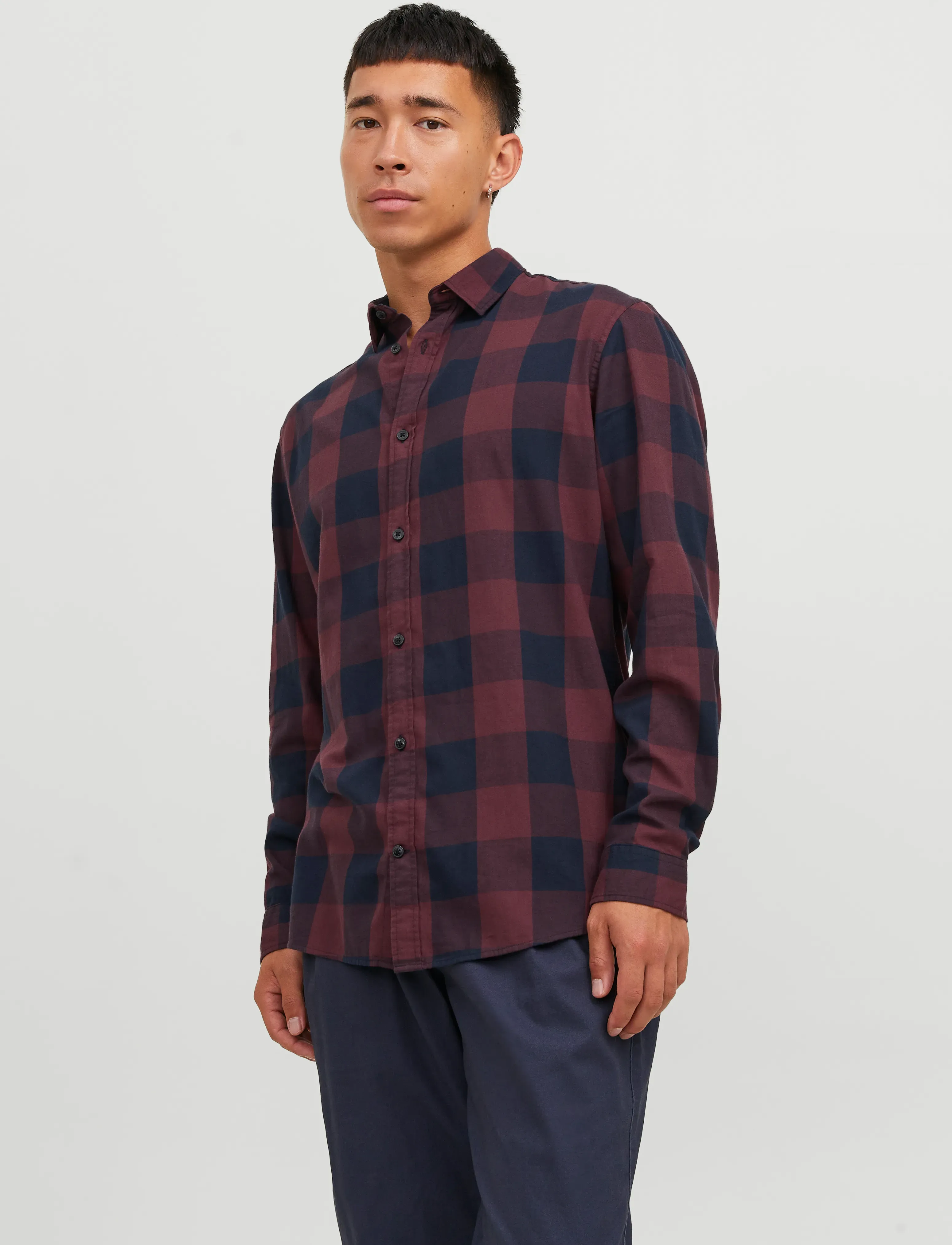 Jack & Jones JJEGINGHAM TWILL SHIRT L/S NOOS - Skjorter - PORT ROYALE / burgundy