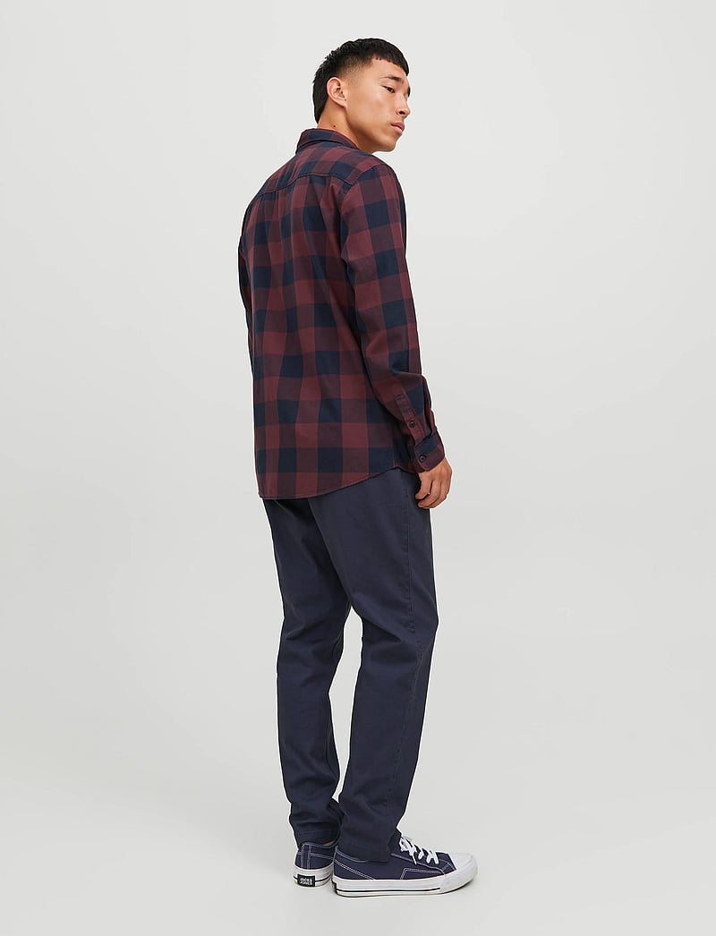 Jack & Jones - JJEGINGHAM TWILL SHIRT L/S NOOS - ternede skjorter - port royale - 3