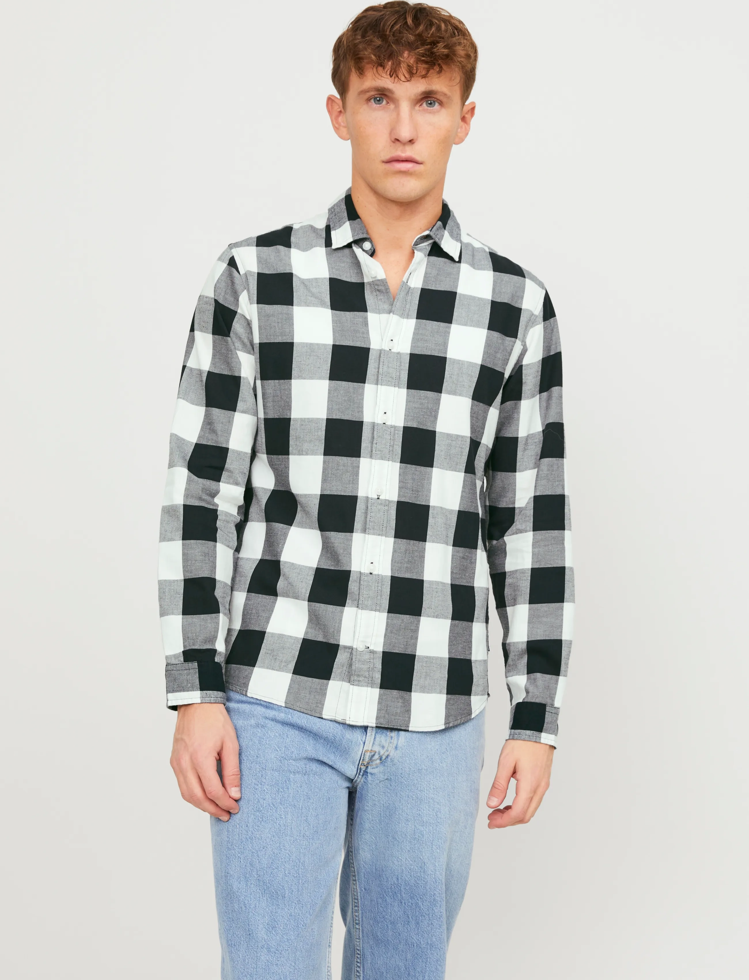 Jack & Jones JJEGINGHAM TWILL SHIRT L/S NOOS - Särgid - WHISPER WHITE / white