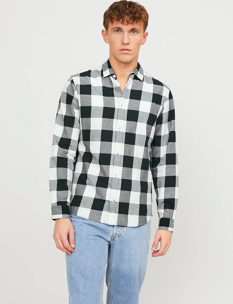 Jack & Jones - JJEGINGHAM TWILL SHIRT L/S NOOS - ruudulised särgid - whisper white - 0