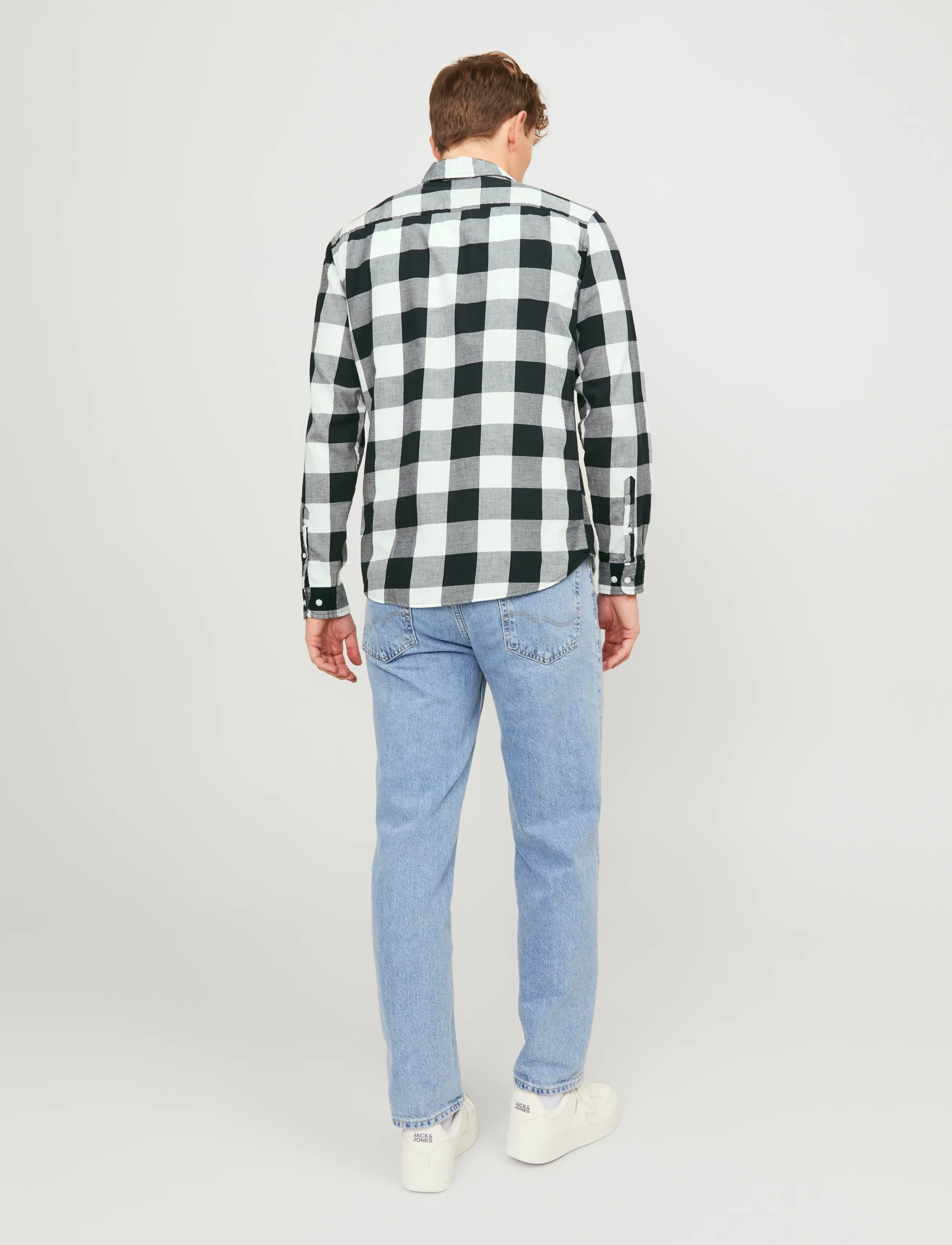 Jack & Jones - JJEGINGHAM TWILL SHIRT L/S NOOS - ternede skjorter - whisper white - 3