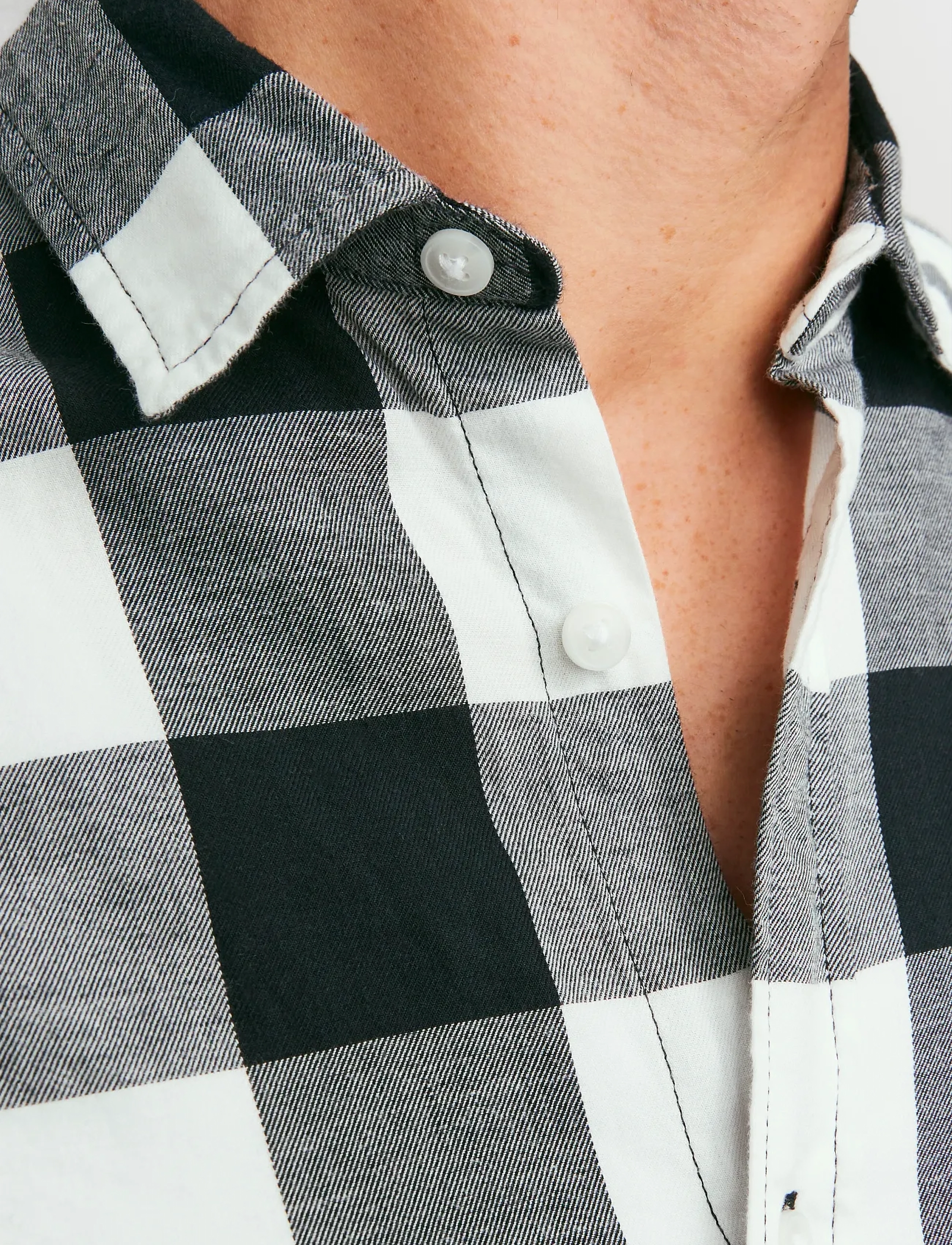 Jack & Jones - JJEGINGHAM TWILL SHIRT L/S NOOS - ternede skjorter - whisper white - 5