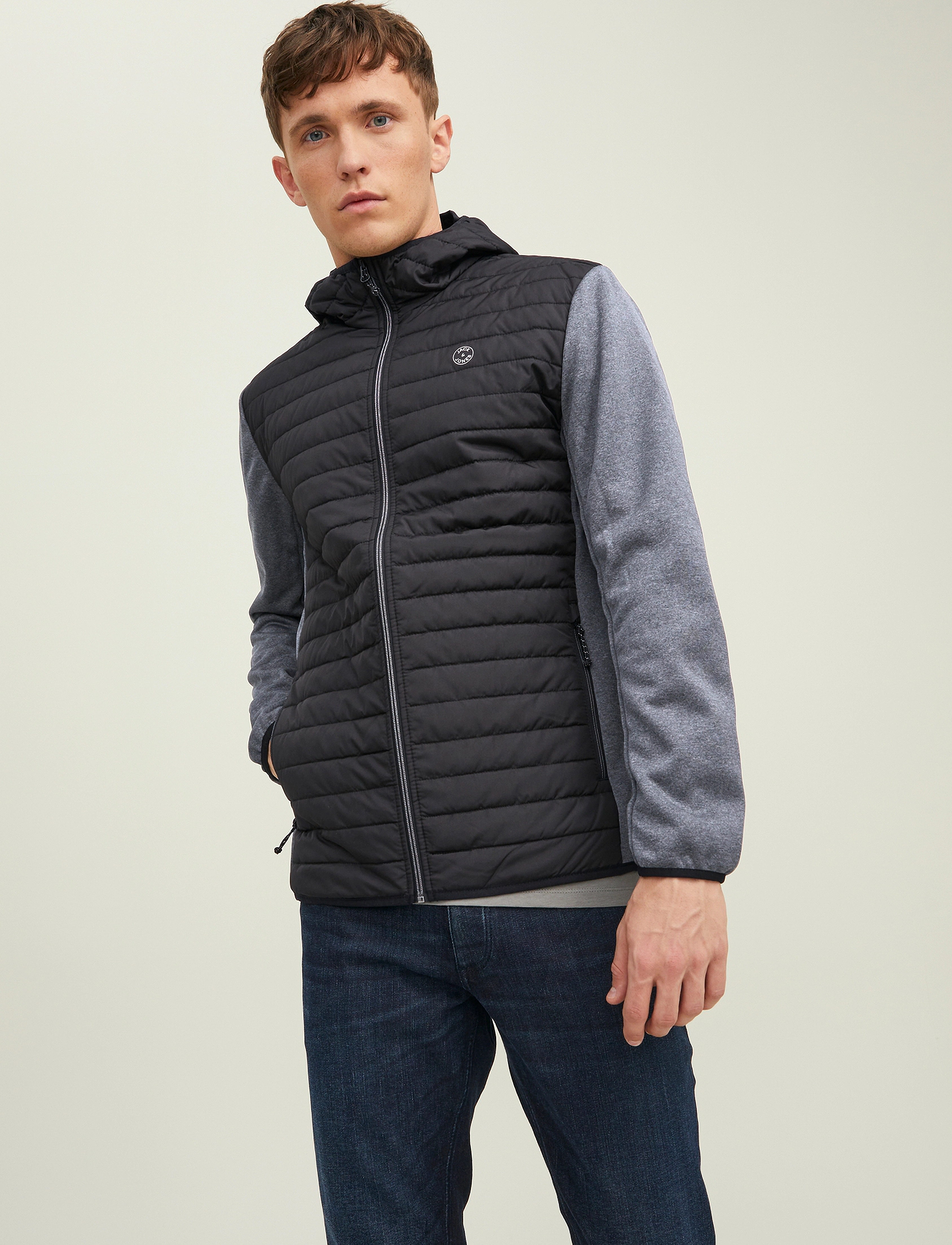 Jack & Jones JJEMULTI QUILTED JACKET NOOS - Winterjacken - BLACK / multi