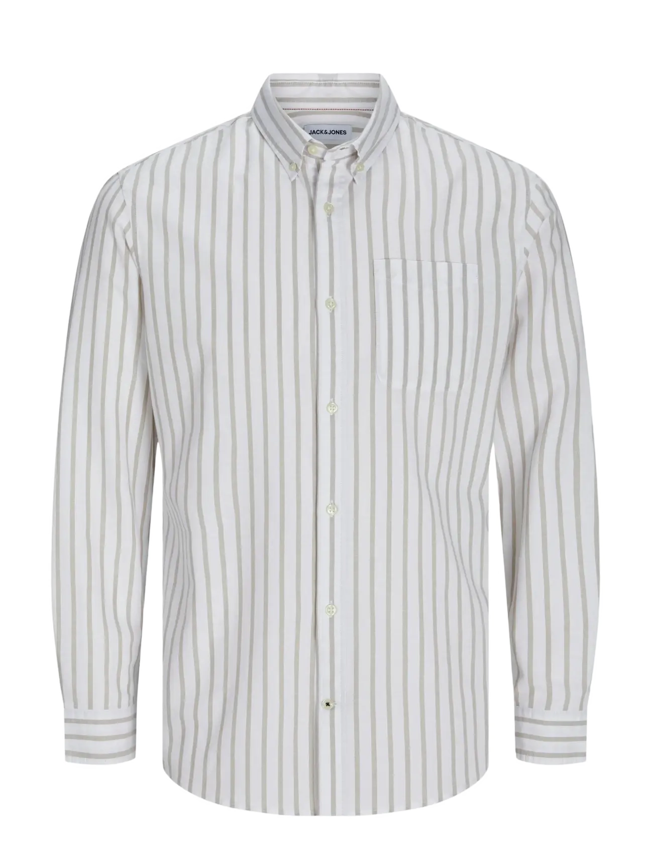 JACK & JONES Jjeoxford Shirt Ls Noos Beige - M - Herren