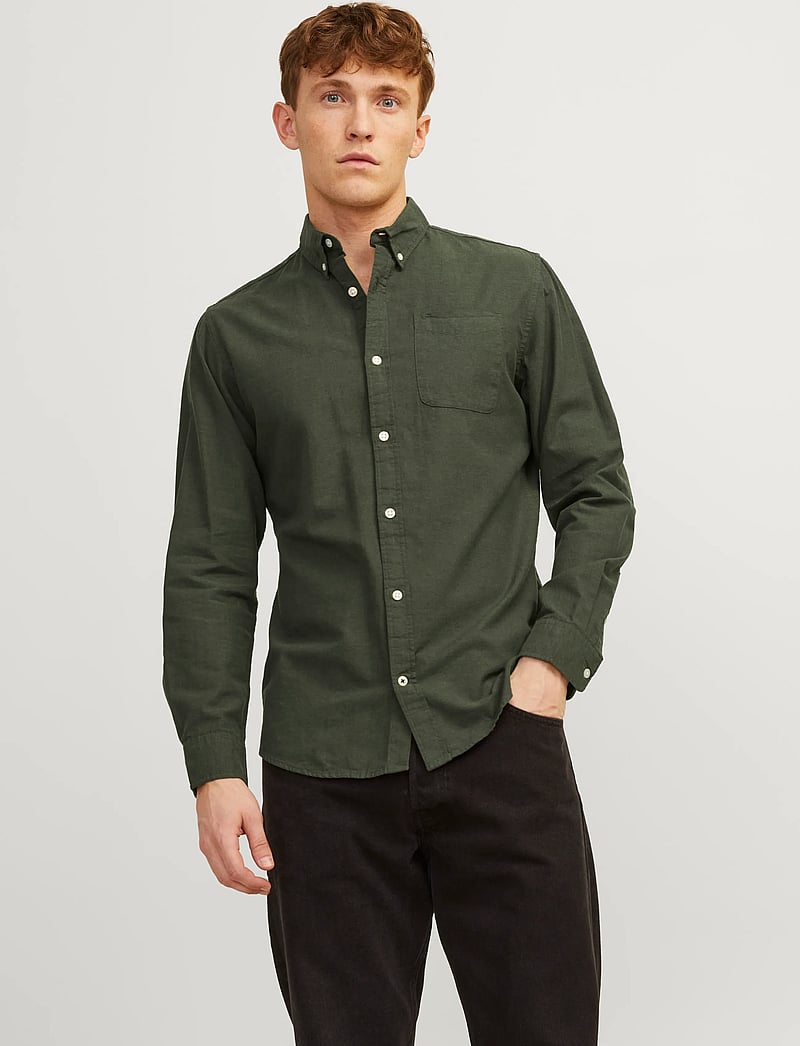 Jack & Jones - JJEOXFORD SHIRT LS NOOS - oxford-skjortor - forest night - 0