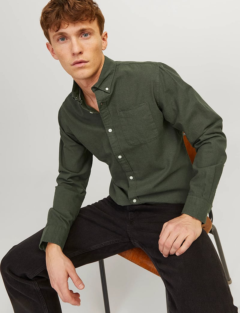 Jack & Jones - JJEOXFORD SHIRT LS NOOS - oxford-skjortor - forest night - 5