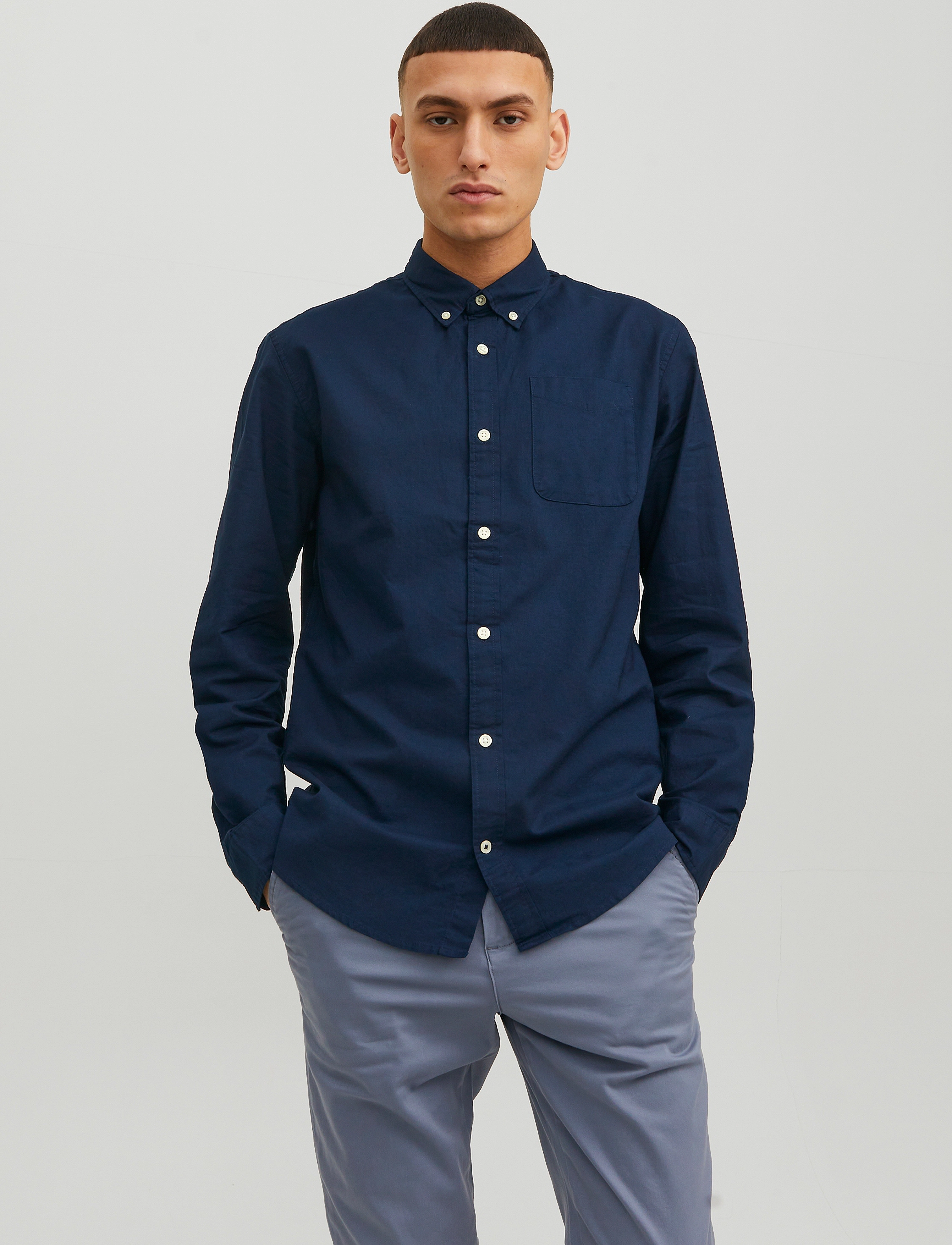 Jack & Jones JJEOXFORD SHIRT LS NOOS - Skjorter - NAVY BLAZER / navy
