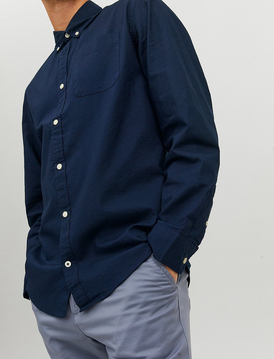 Jack & Jones - JJEOXFORD SHIRT LS NOOS - oxford-hemden - navy blazer - 4