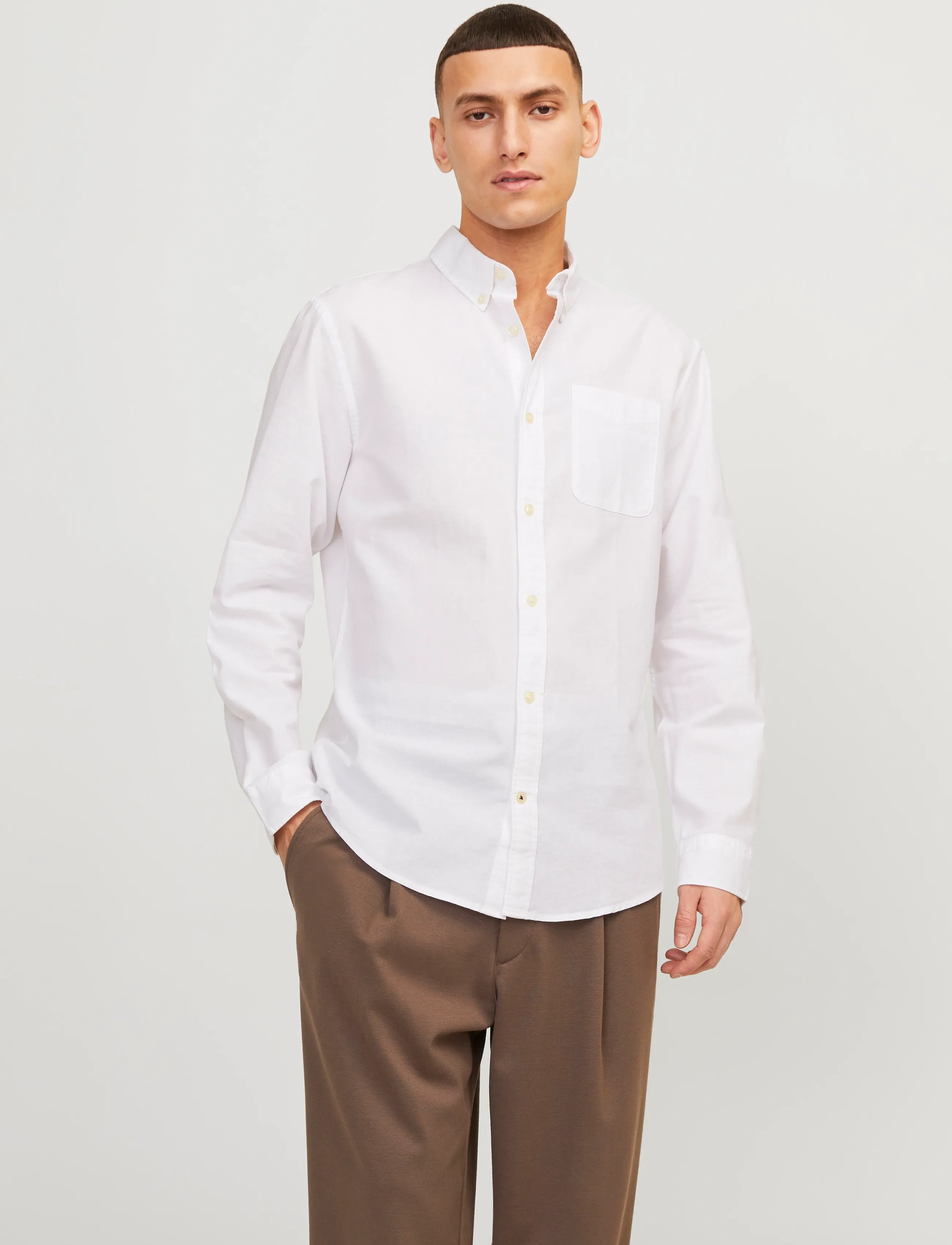 Jack & Jones JJEOXFORD SHIRT LS NOOS - Särgid - WHITE / white