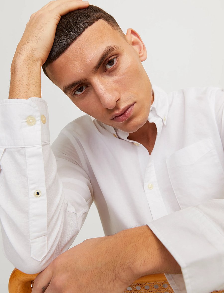 Jack & Jones - JJEOXFORD SHIRT LS NOOS - oxfordi särgid - white - 4