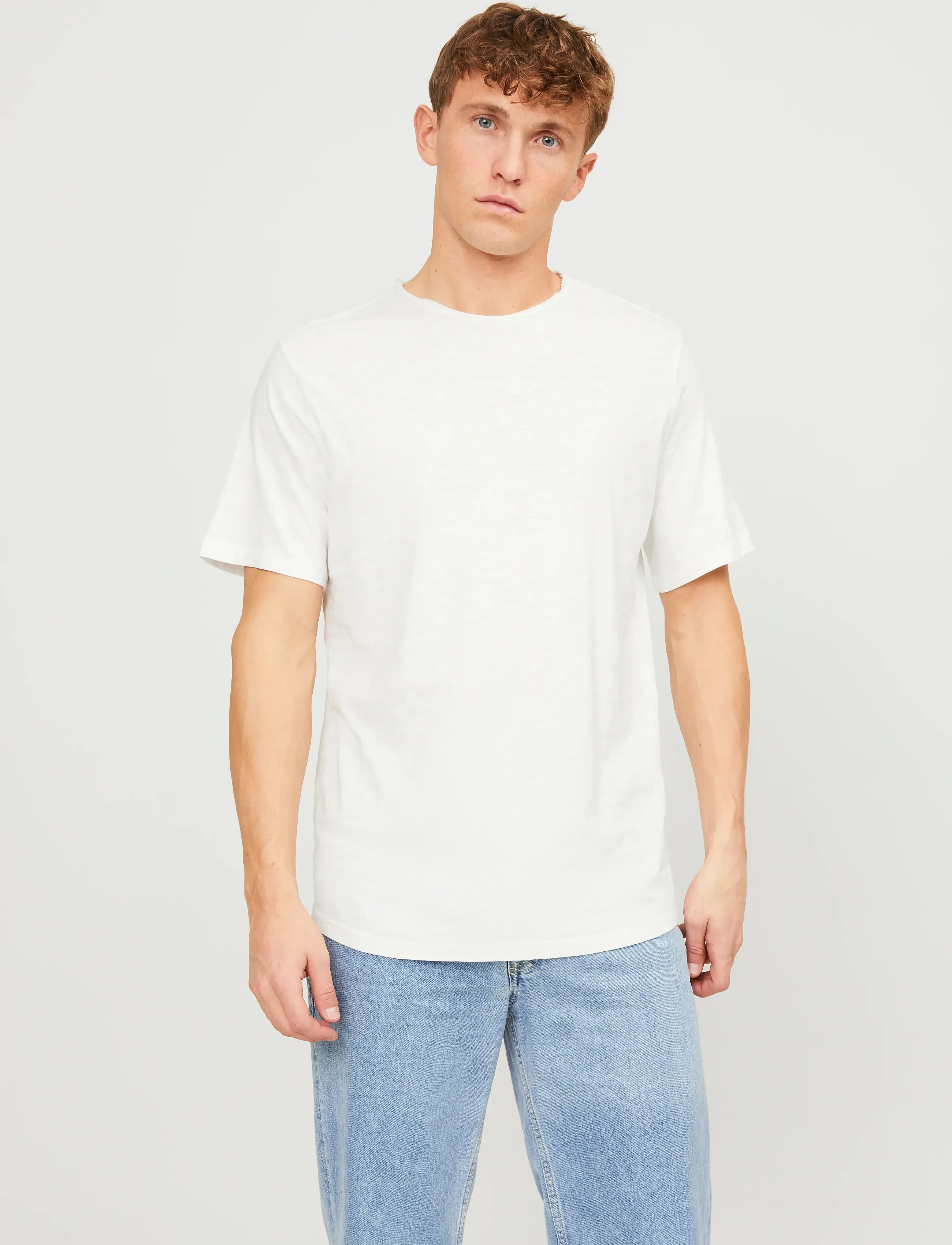 Jack & Jones JJEBASHER TEE O-NECK SS NOOS - Kurzärmelig - CLOUD DANCER / white