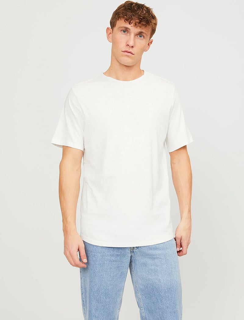 Jack & Jones - JJEBASHER TEE O-NECK SS NOOS - short-sleeved t-shirts - cloud dancer - 0