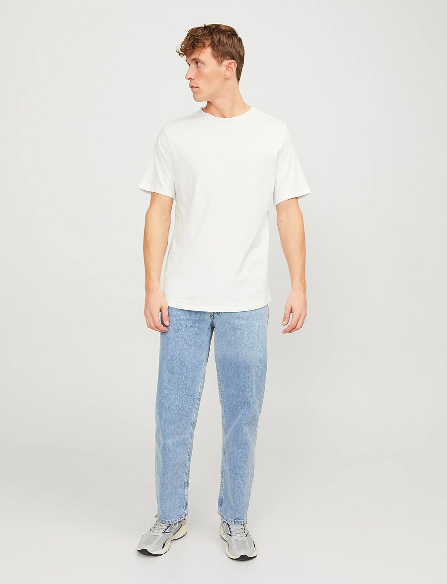Jack & Jones - JJEBASHER TEE O-NECK SS NOOS - t-shirts à manches courtes - cloud dancer - 3