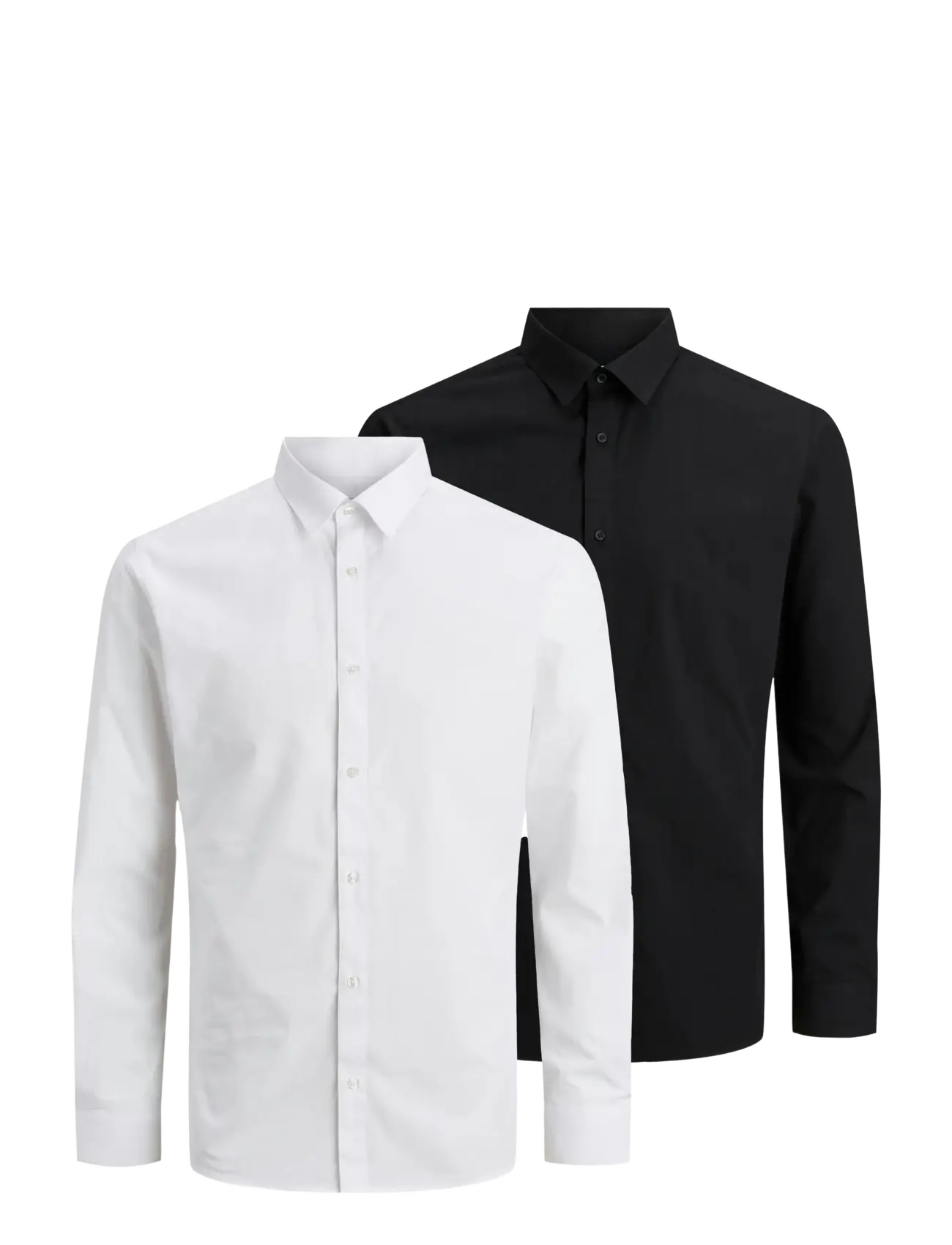 JACK & JONES Jjjoe Shirt Ls 2 Pack Mp Schwarz - XL - Herren