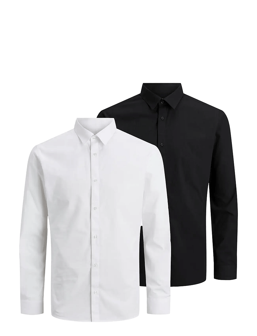 Jack & Jones - JJJOE SHIRT LS 2 PACK MP - casual overhemden - black - 1