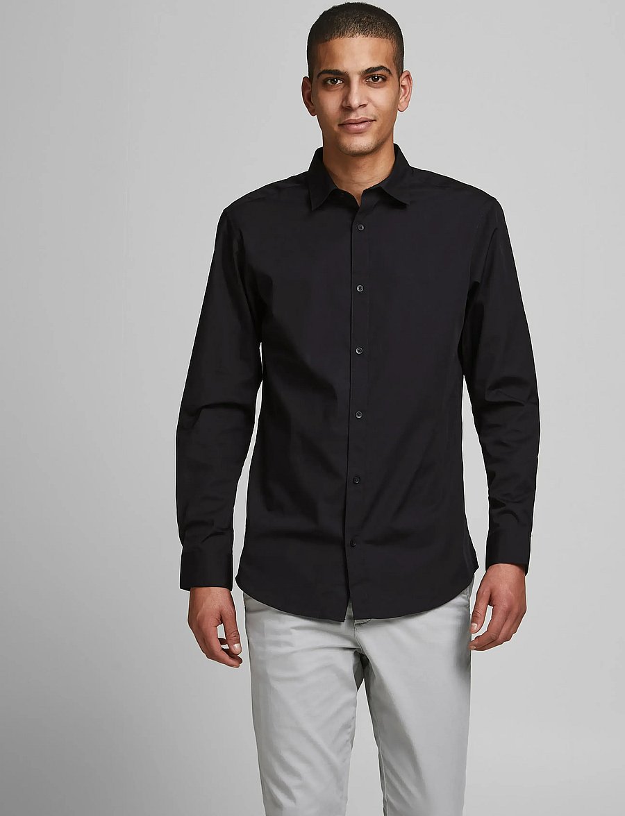 Jack & Jones - JJJOE SHIRT LS 2 PACK MP - casual overhemden - black - 0
