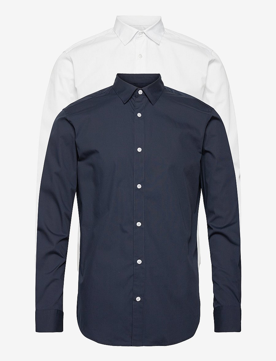 Jack & Jones - JJJOE SHIRT LS 2 PACK MP - chemises décontractées - navy blazer - 1