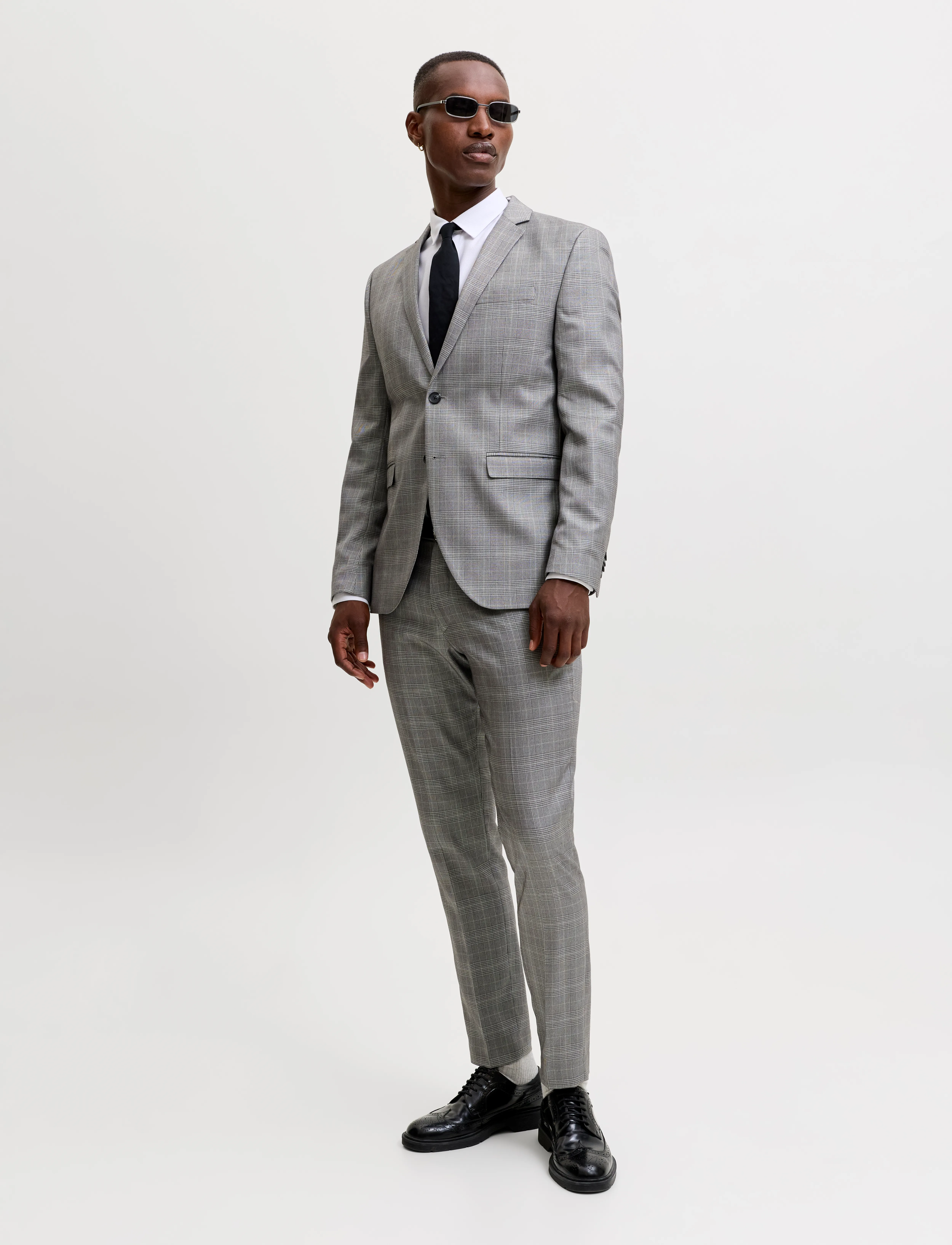 Jack & Jones JPRFRANCO CHECK SUIT - Anzüge & Sakkos - DRIZZLE / grey