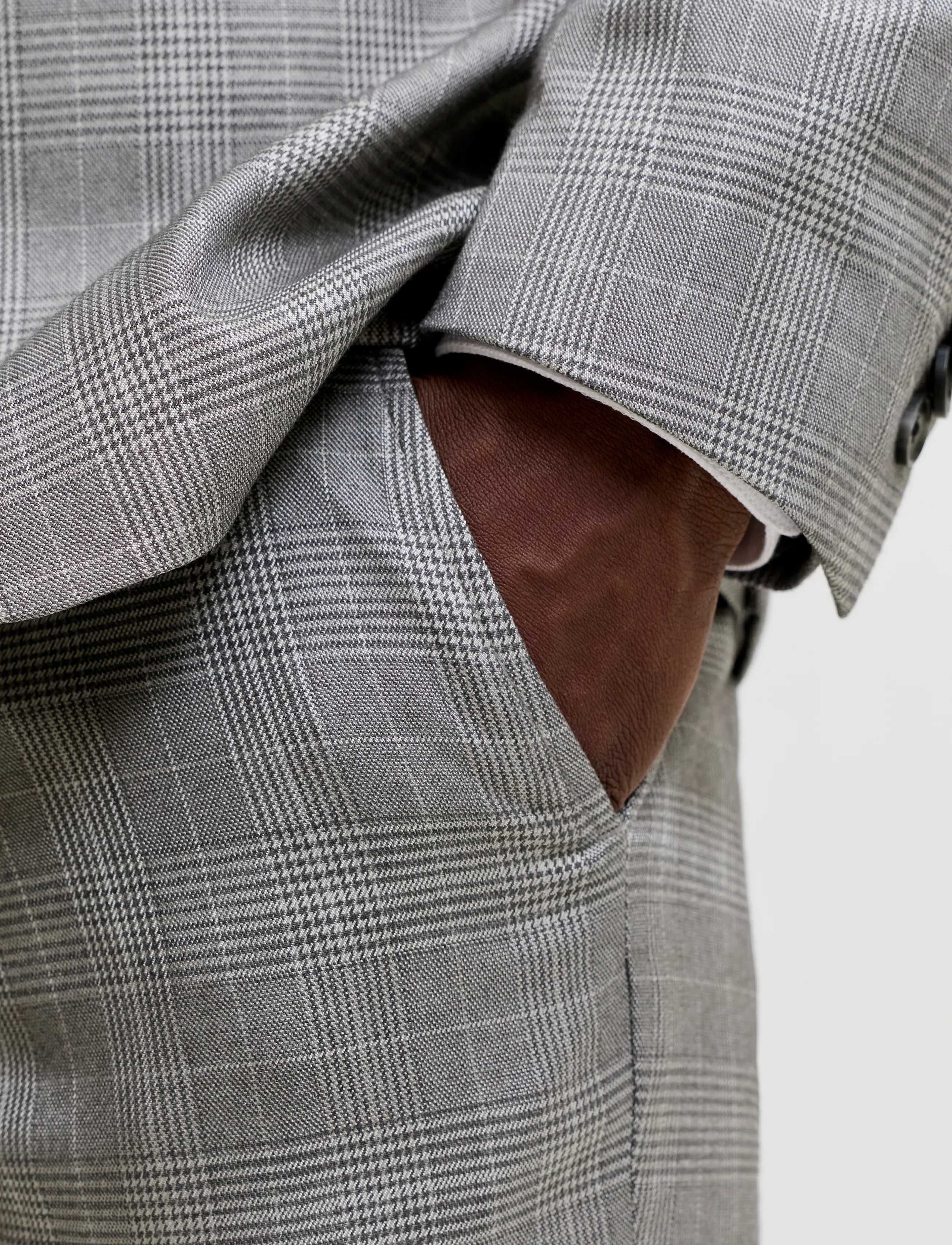Jack & Jones JPRFRANCO CHECK SUIT - Tänavastiil - DRIZZLE / grey