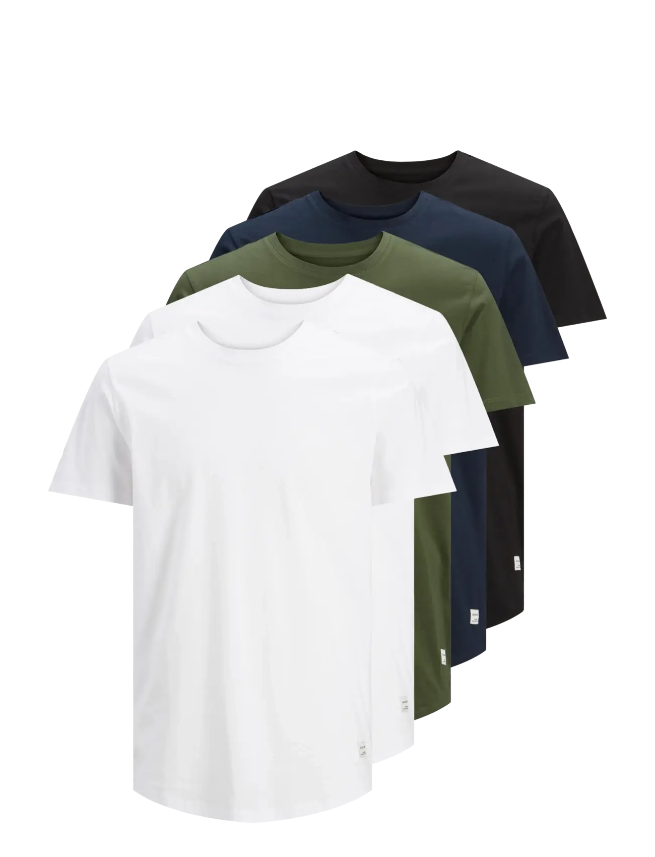 Jack & Jones - JJENOA TEE SS CREW NECK 5PK MP NOOS - kortärmade t-shirts - white - 1