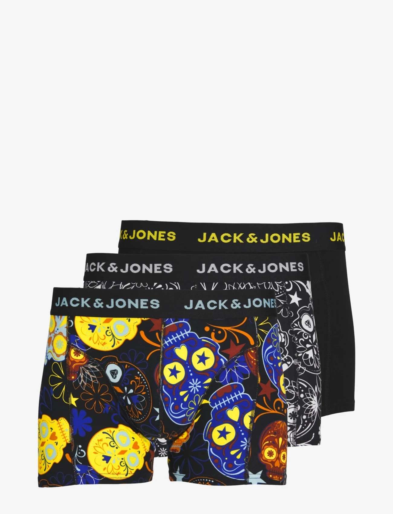 Jack & Jones - JACSUGAR SKULL TRUNKS 3 PACK. NOOS - zemākās cenas - black - 0