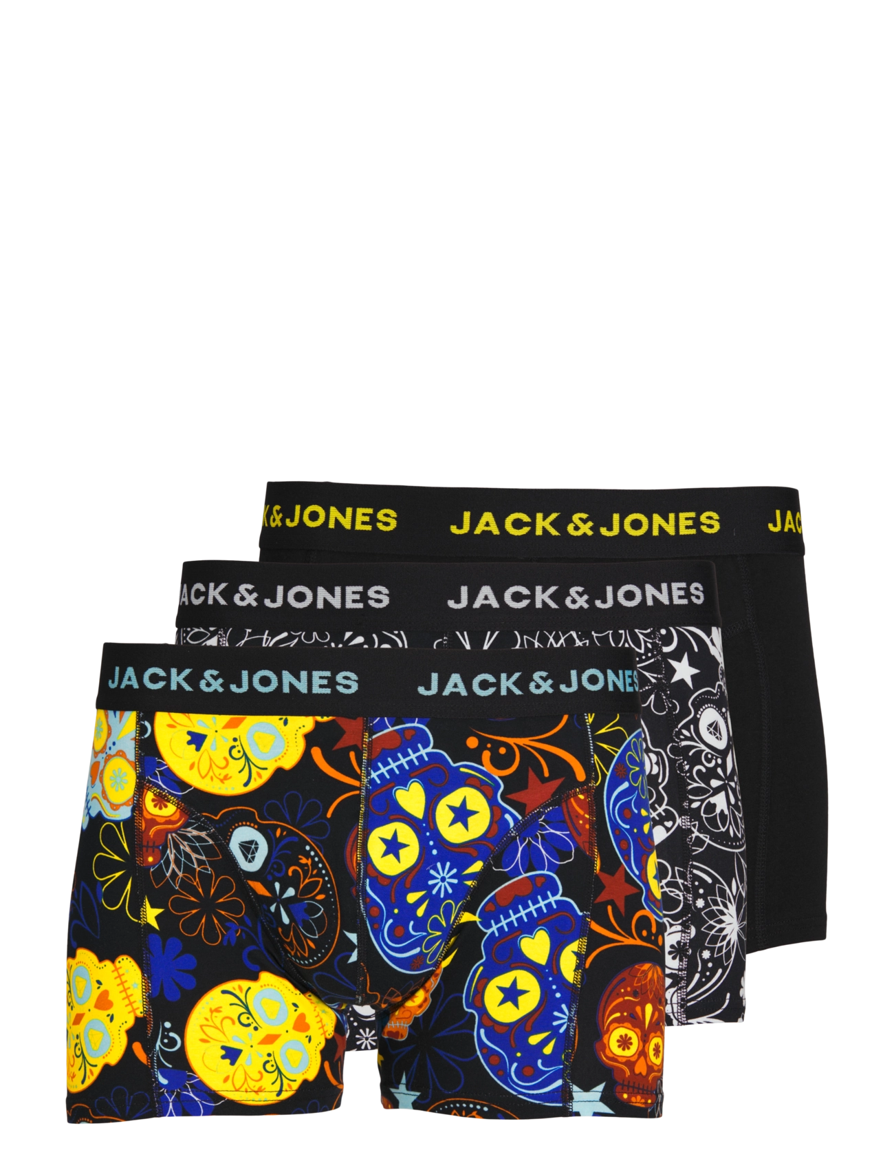 Jack & Jones JACSUGAR SKULL TRUNKS 3 PACK. NOOS - Trunks - BLACK / black