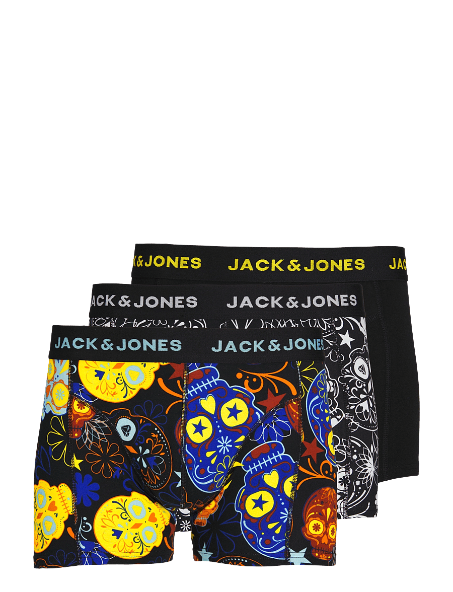 Jack & Jones - JACSUGAR SKULL TRUNKS 3 PACK. NOOS - unterhosen im multipack - black - 1
