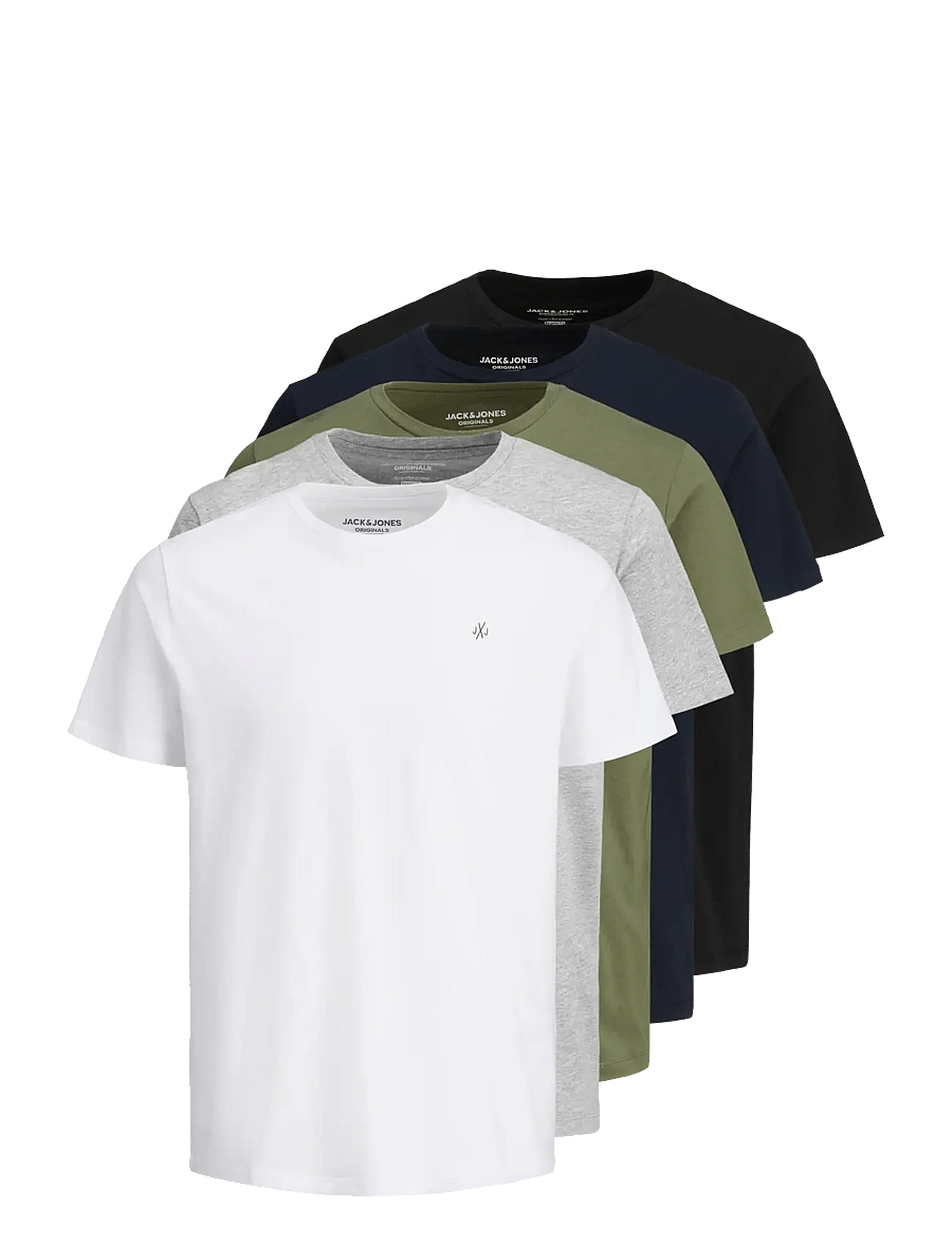 Jack & Jones - JORJXJ TEE SS CREW NECK 5PK MP NOOS - t-paidat monipakkauksessa - white - 1