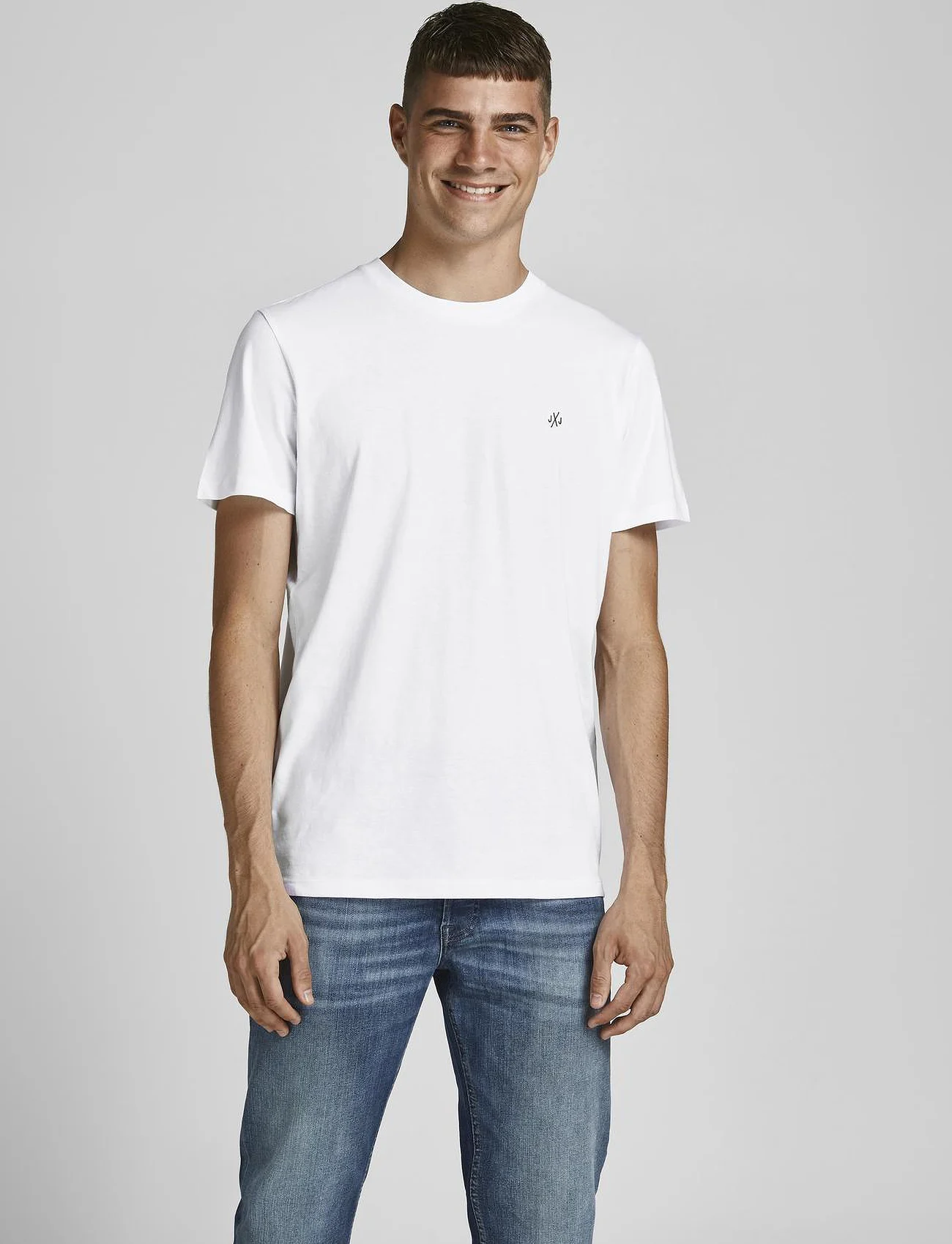 Jack & Jones - JORJXJ TEE SS CREW NECK 5PK MP NOOS - kortærmede t-shirts - white - 0